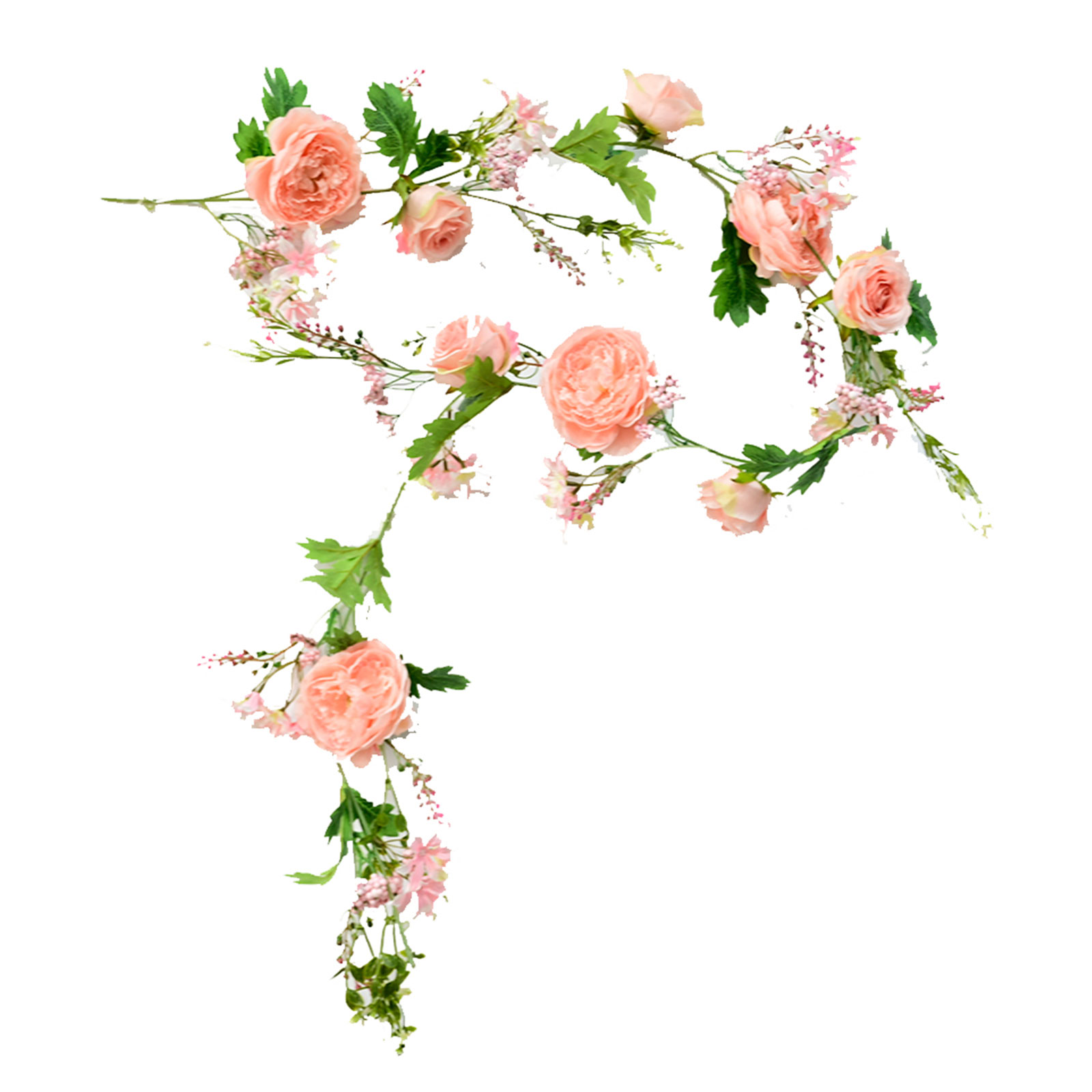 Künstliche Rosengirlanden, Künstliche Blumengirlanden, Hotelwanddekorationen, Zäune Zur Verkleidung Von Klimaanlagenabluftrohren, Rosa Plastikblumen, Ca. 1,8 Meter Lang.