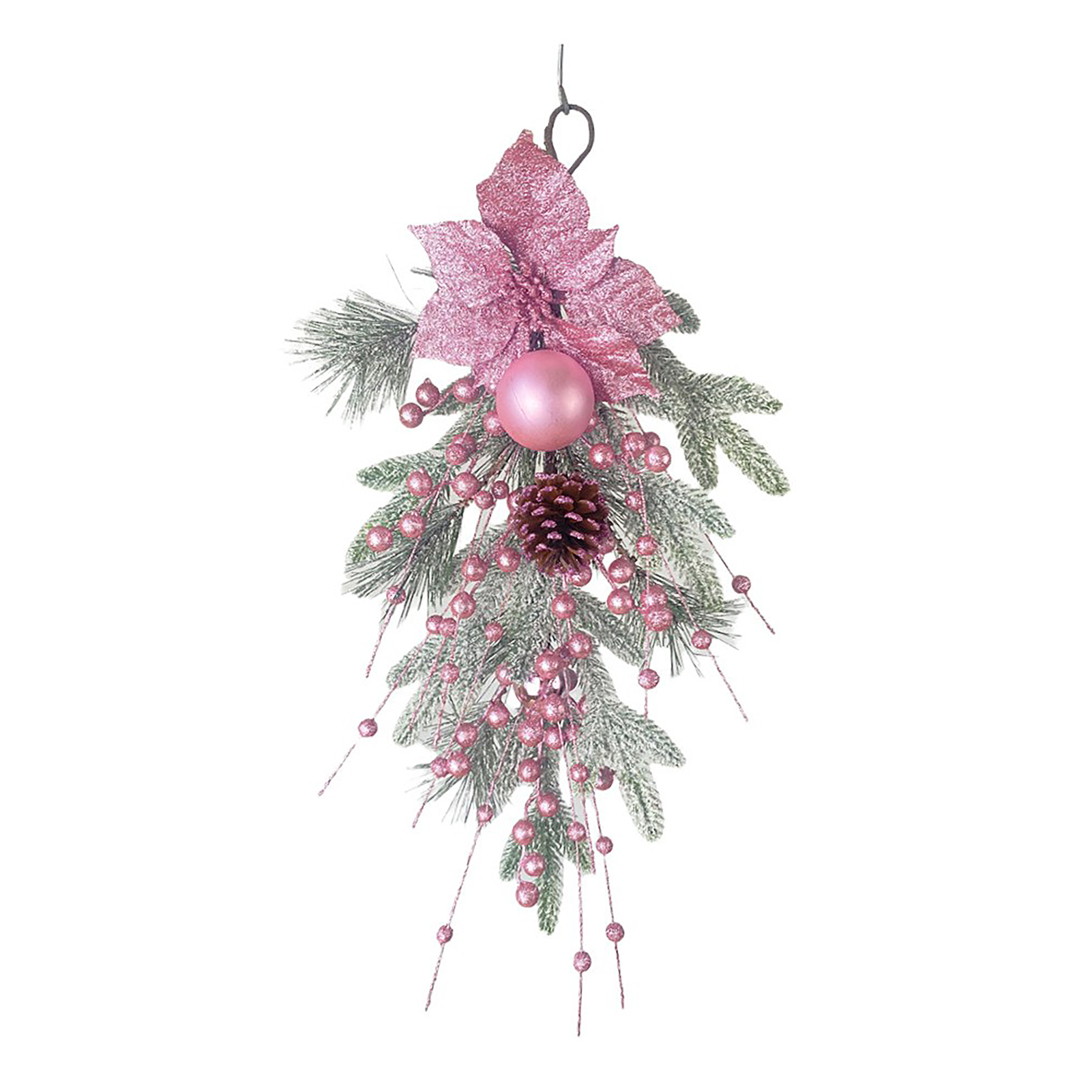 Künstliche Weihnachtsdeko: Blumen Und Tannennadeln, Künstliche Weihnachts-hängedeko Für Zuhause, Umgedrehter Baum