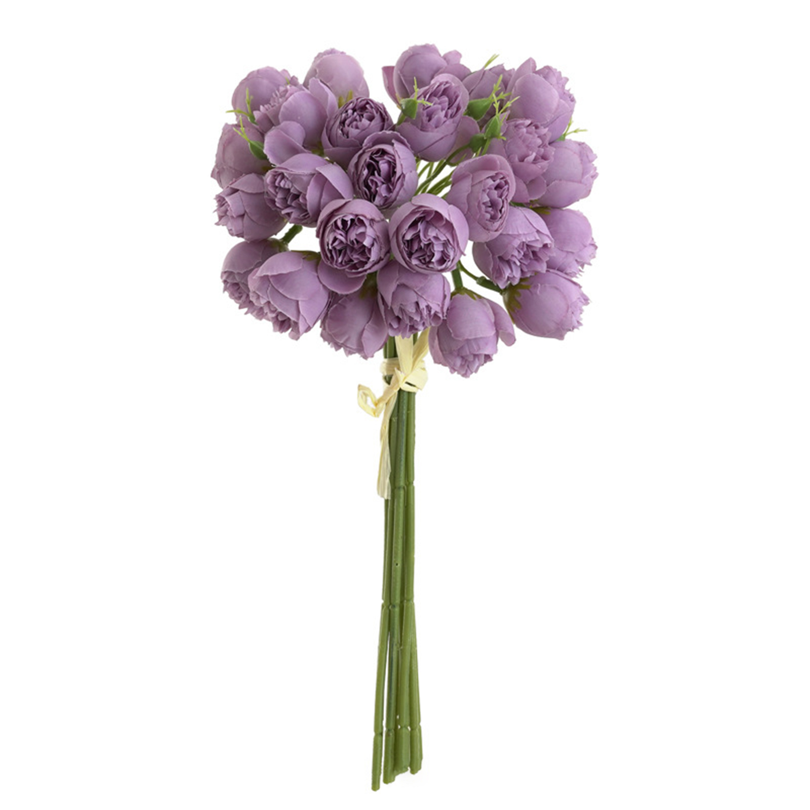 Strauß Aus 2 Künstlichen Seidenpfingstrosen (27 Blütenköpfe) Mit Stielen, Ideal Für Hochzeitsdekorationen Und Brautsträuße. Lila Blumenarrangement.