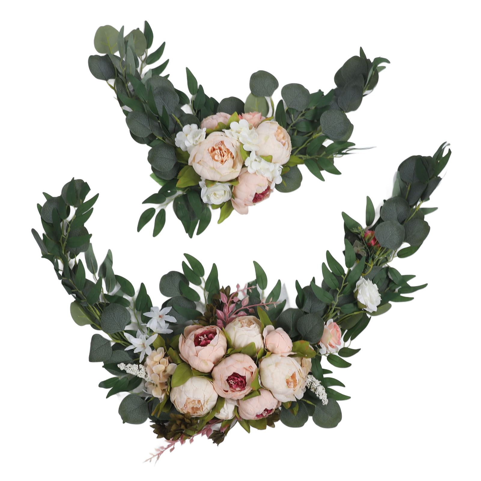 Künstlicher Hochzeitsbogen (2 Stück) – Unvergängliche, Exquisite Und Romantische Blumen – Blumendekoration – Hochzeitsbogen – Champagner