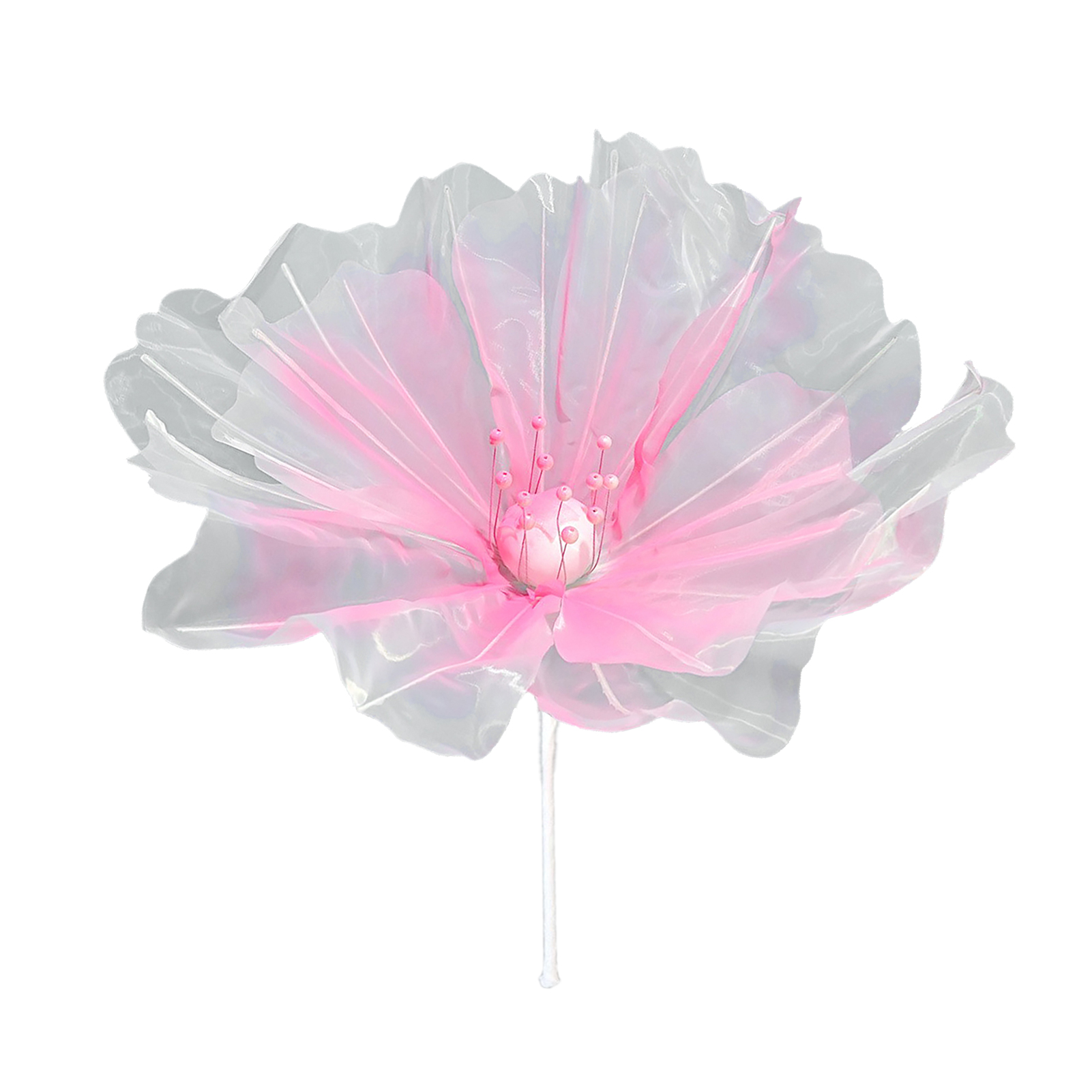 Künstliche Blumen Aus Rotem Und Rosa Organza, Seidengazeblumen Mit Perlen, Applikationen Für Bastelarbeiten, Geburtstagsdekoration, Hochzeiten Oder Andere Anlässe.