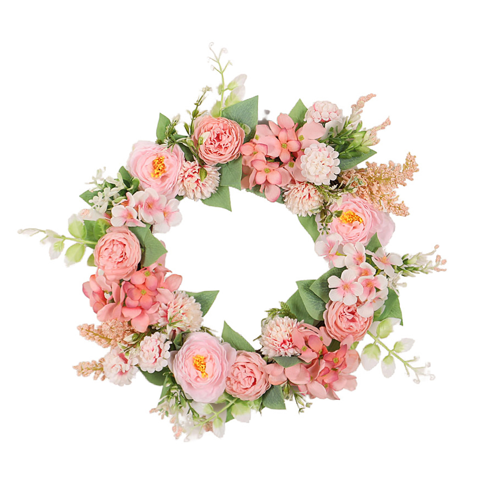 Rustikaler Kamelienkranz (ohne Beleuchtung) – Künstlicher Pfingstrosenkranz Für Frühling/sommer, Perfekt Für Zuhause, Hochzeiten, Partys Und Muttertag