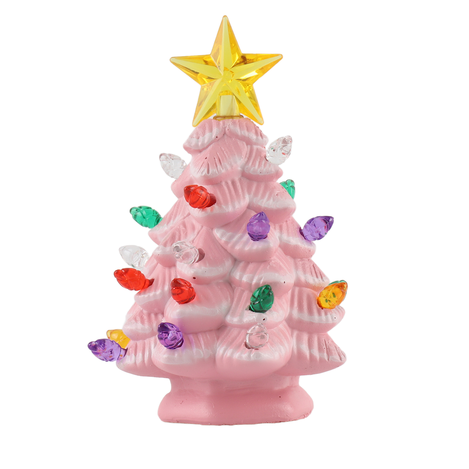 10 Cm Großer Miniatur-weihnachtsbaum Aus Kunstharz, Farbenfroh, Miniatur-weihnachtsbaumfigur, Weihnachtsdekoration Für Fenster Oder Garten, Rosafarben