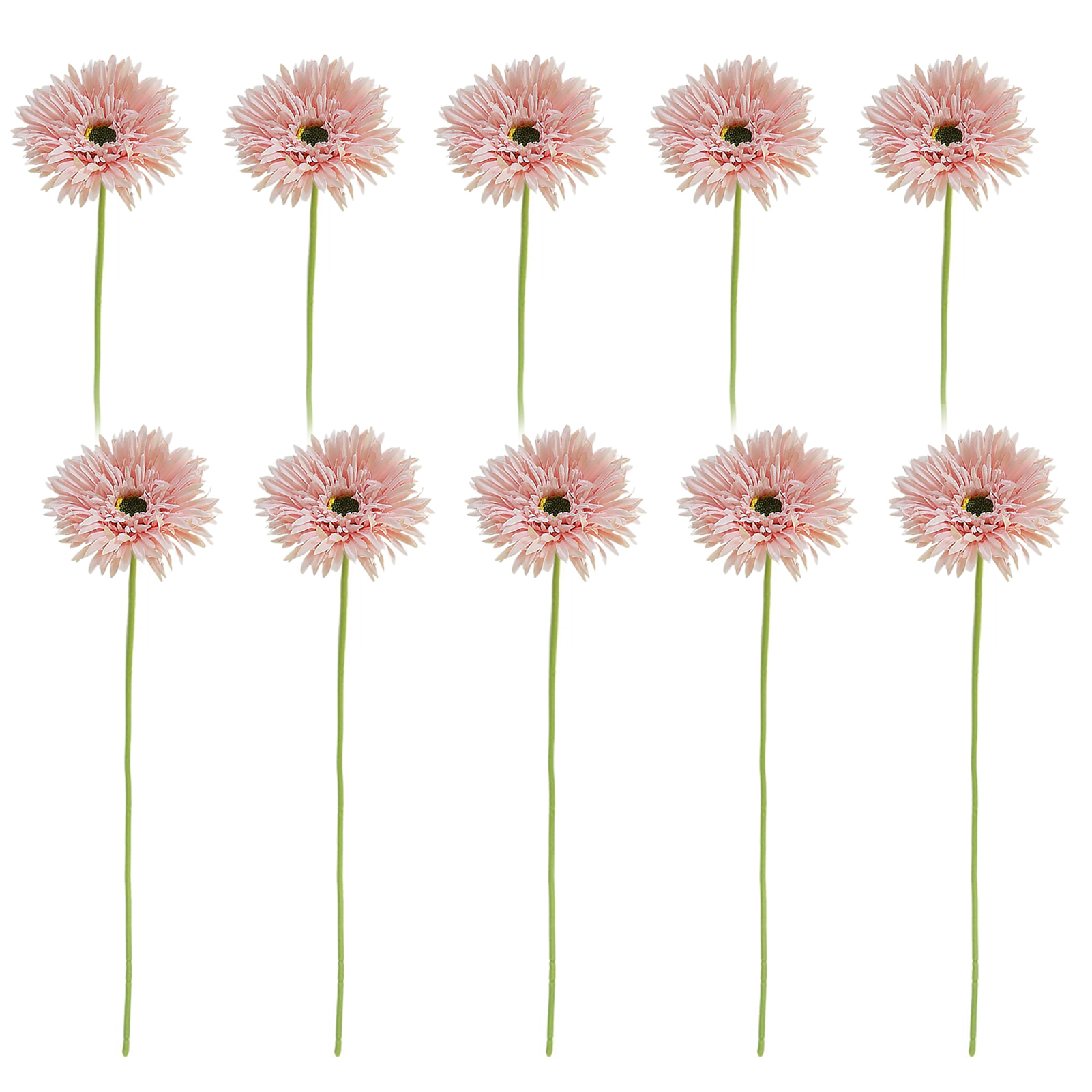 [rose] 10 Frische Und Schlichte Künstliche Gerbera Mit Gebürstetem Stiel, Moderne Und Minimalistische Innendekoration.