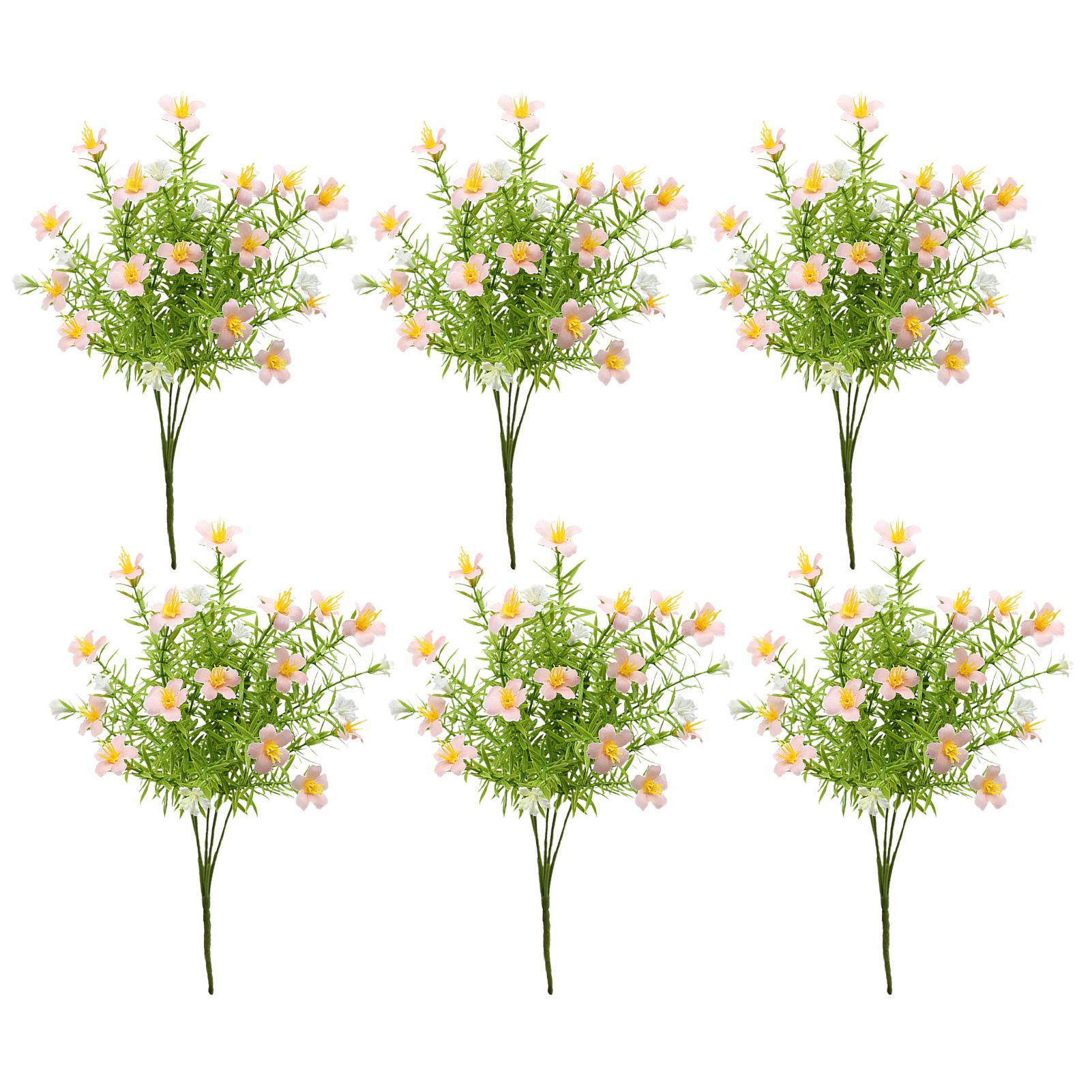 【gänseblümchen - Rose Ahb1953-230-5】set Mit 6 Künstlichen Blumen, 5-stielige Gänseblümchen, Blumenarrangement Mit Gräsern, Rustikale Heimdekoration