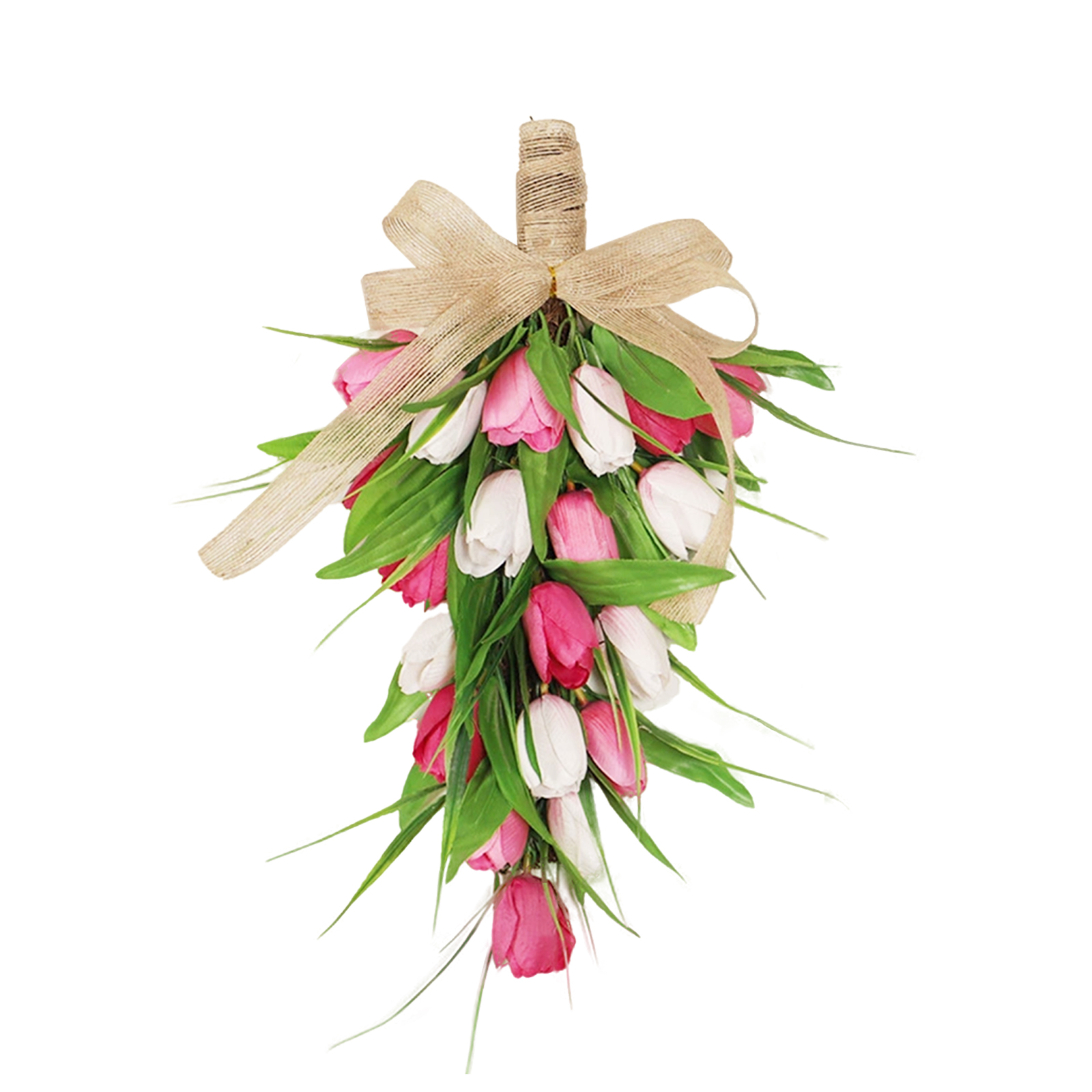 【hängender Tulpenbaum Aus Leinenband - Rosa】künstlicher Tulpenkranz Zum Aufhängen, Perfekt Für Hochzeiten, Innen- Und Außendekorationen