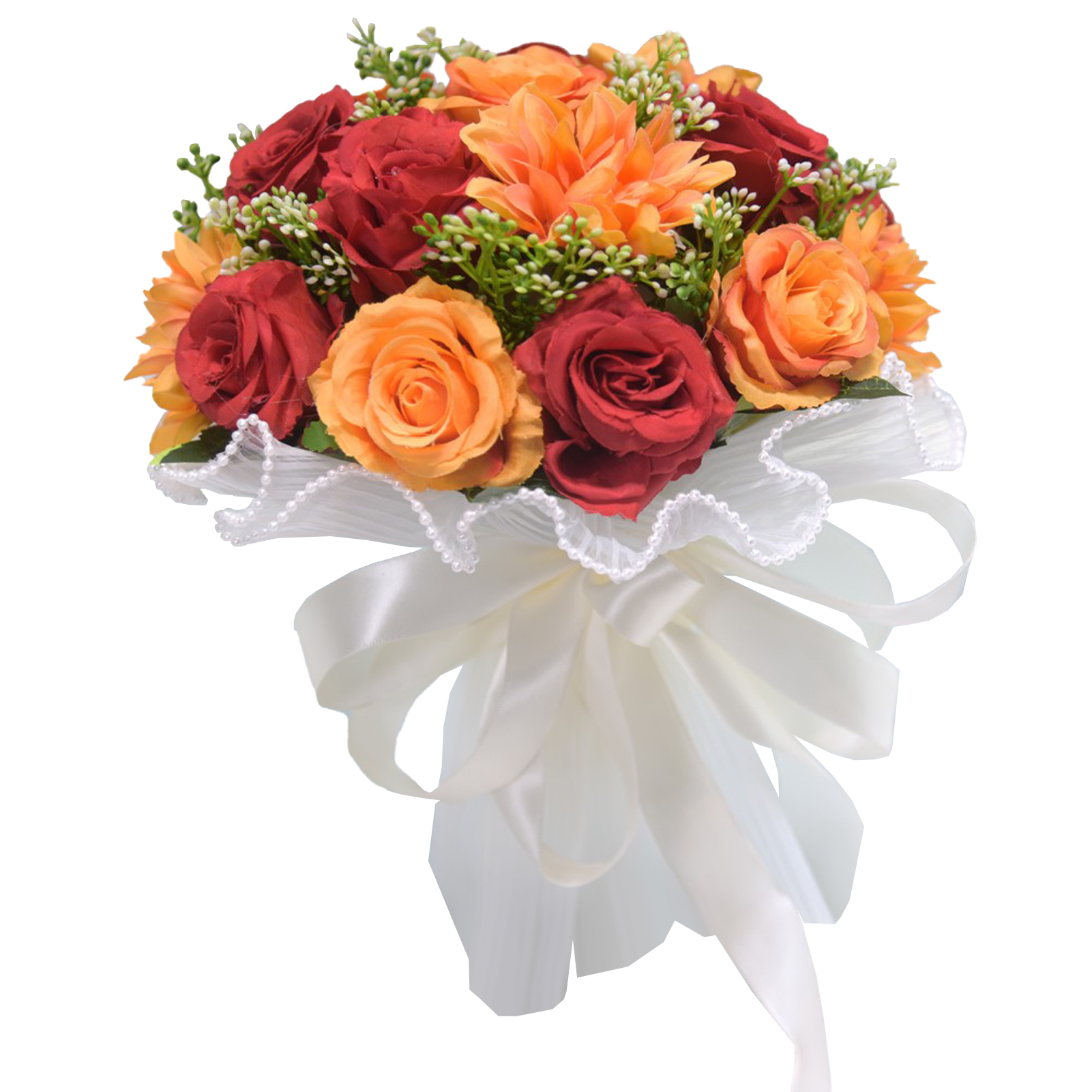 (022 Roter Brautstrauß) Künstlicher Rosenstrauß Im Nordischen Stil Für Hochzeiten Im Freien, Handgebundener Brautstrauß Im Wald-look