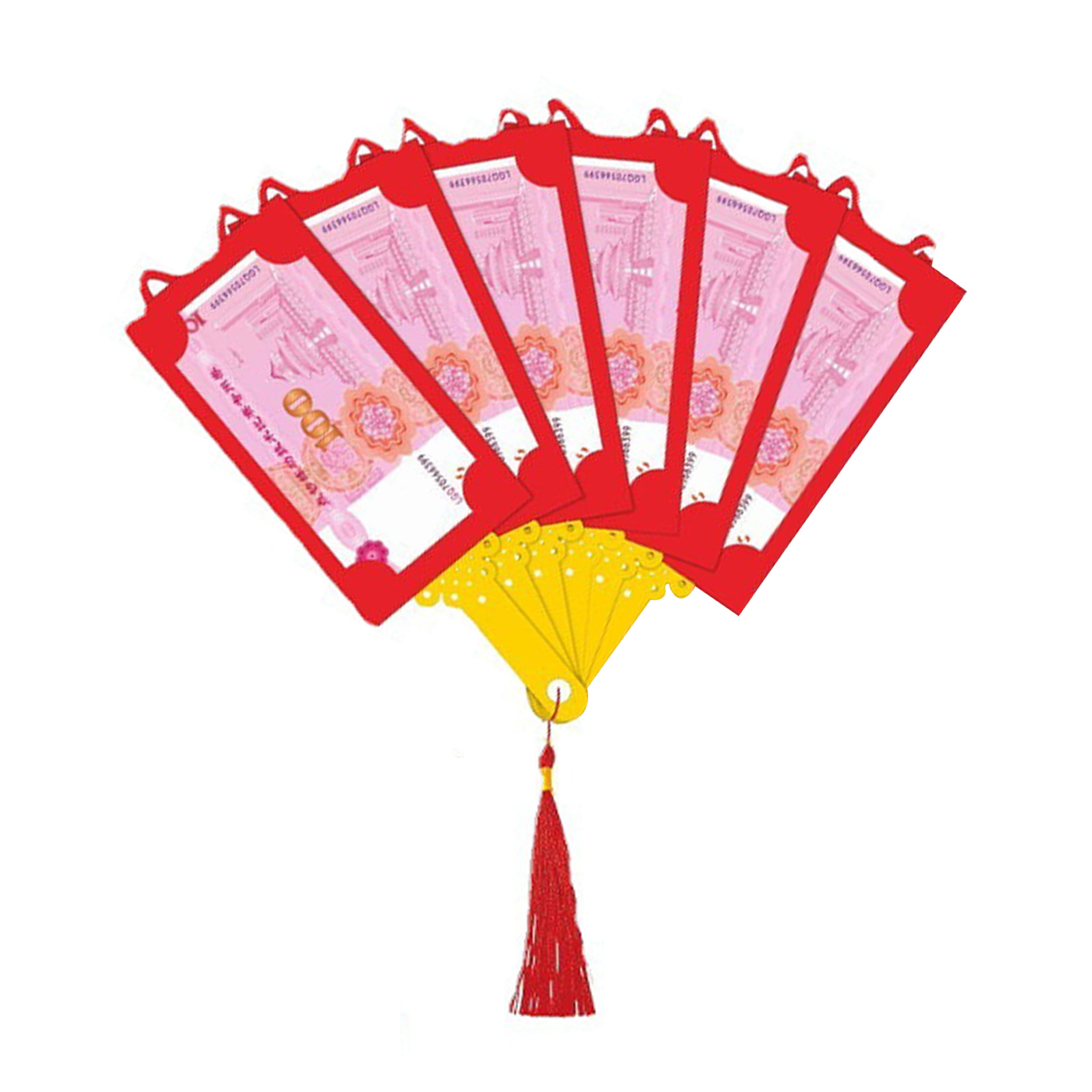 (6 Karten) Nouvel An Chinois 2023, Année Du Lapin: Biegsame Rote Umschläge In Eventform (15 X 9 Cm). Material: Papier.