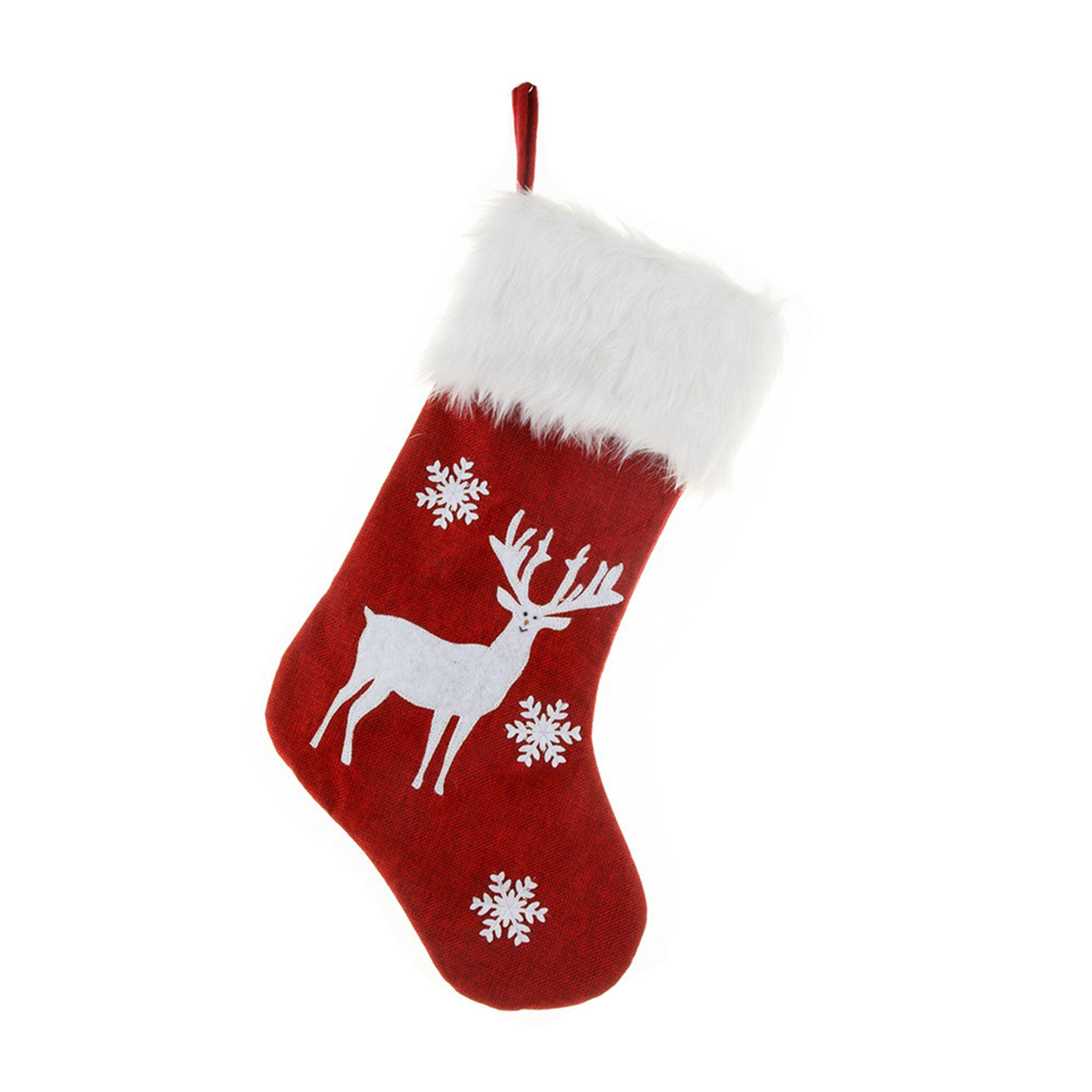 (rentiermotiv) 1 Weihnachtslichterkette, Roter Bestickter Leinen-weihnachtsstrumpf, Geschenktüte (nach 50% Rabatt)