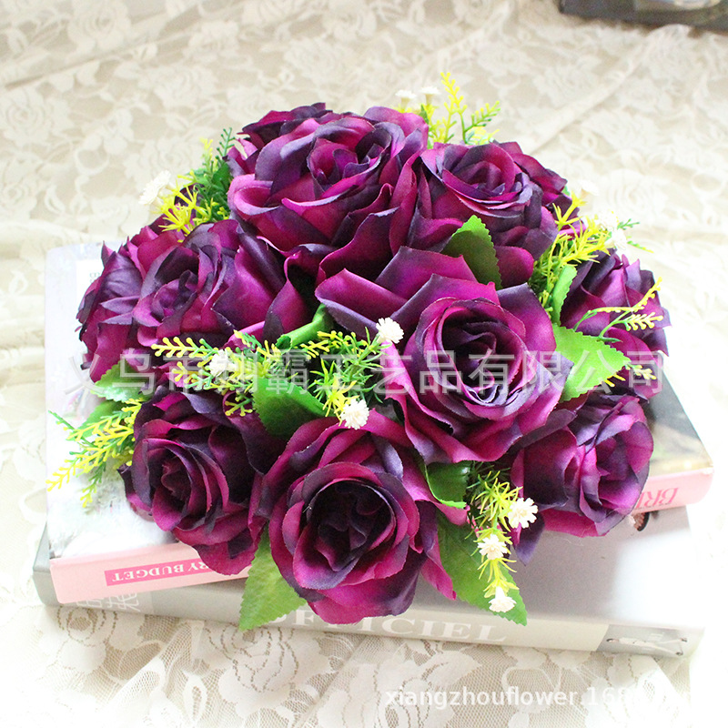 Blumenkugel Für Tischdekoration Bei Hochzeiten, 25 Cm Durchmesser, Künstliche Rosen, Blumenkugel-arrangement, Brautstrauß, Lila