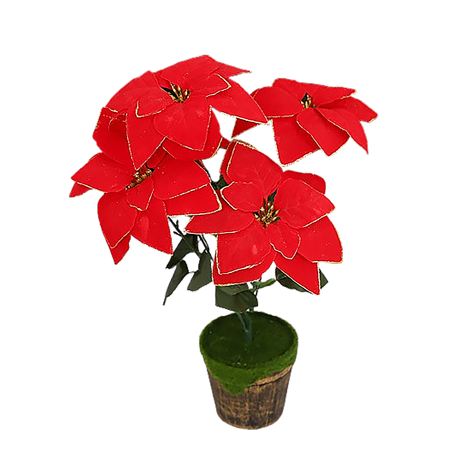 2 Glitzernde Rote Weihnachtsstern-pflanzen Im Topf, Künstliche Blumen Für Zuhause, Büro, Hotel, Rot A