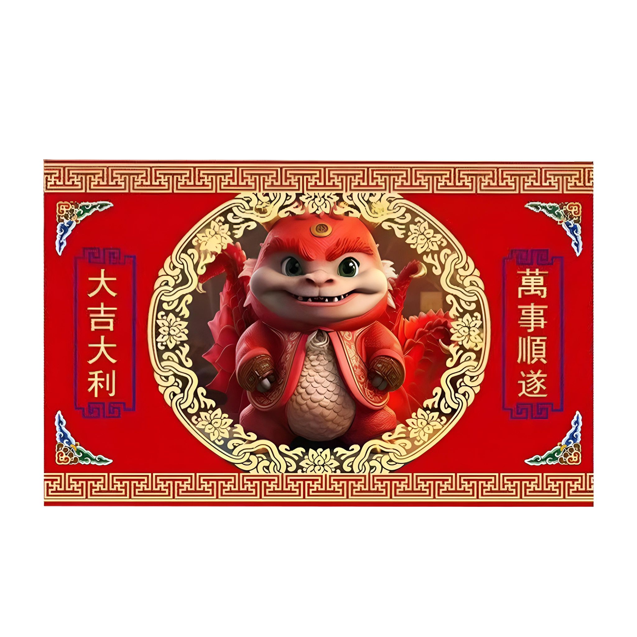 Fußmatte Mit Drachenmotiv Zum Neujahr, Chinesischer Stil, Roter Teppich, Fleckenabweisende Fußmatte (drachen-neujahr (glücksbringer) 50 X 80 Cm)