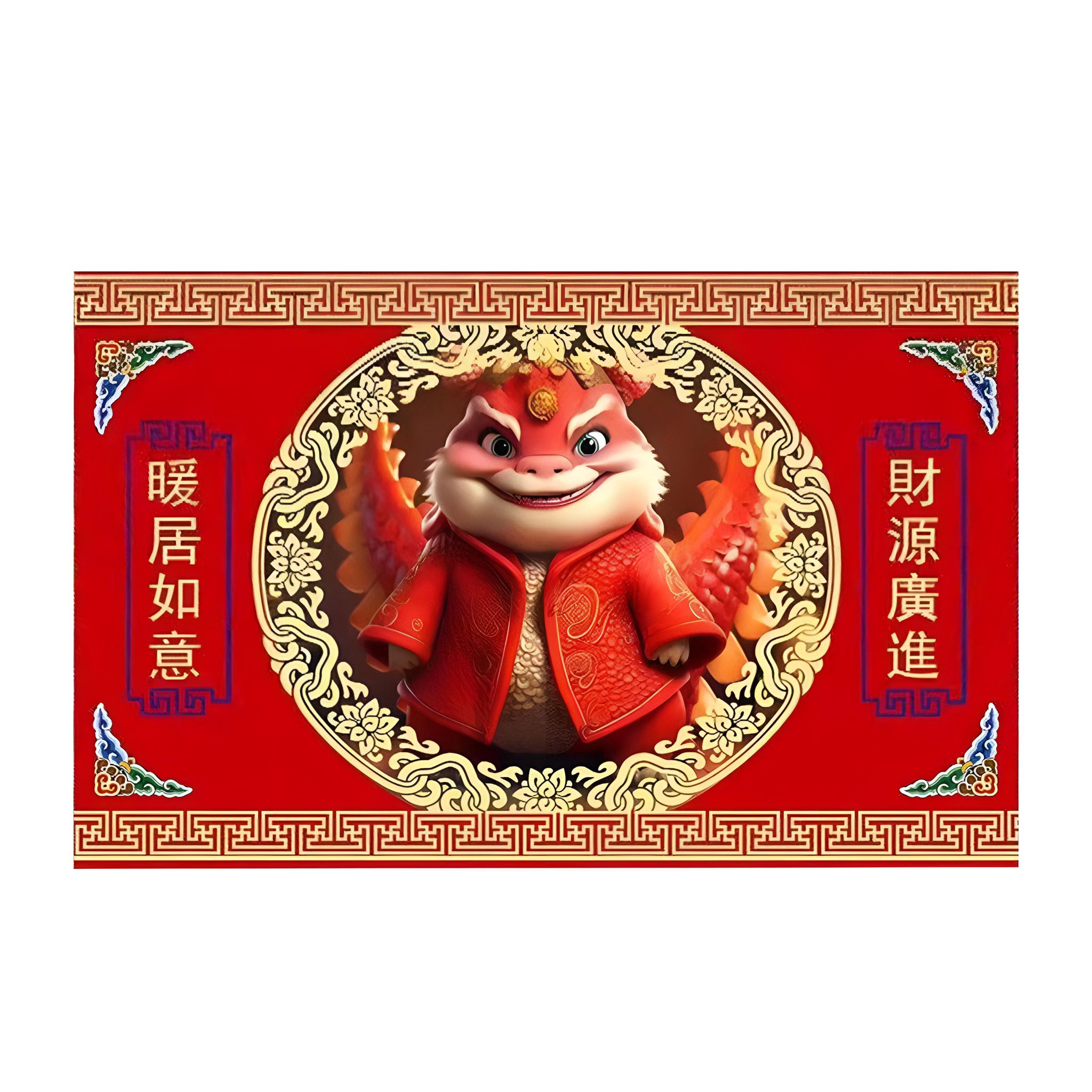 Fußmatte Zum Drachenneujahr, Chinesischer Stil, Rot, Fleckenabweisend (drachenneujahr (mai, Reichtum Und Wohlstand), 50 X 80 Cm)