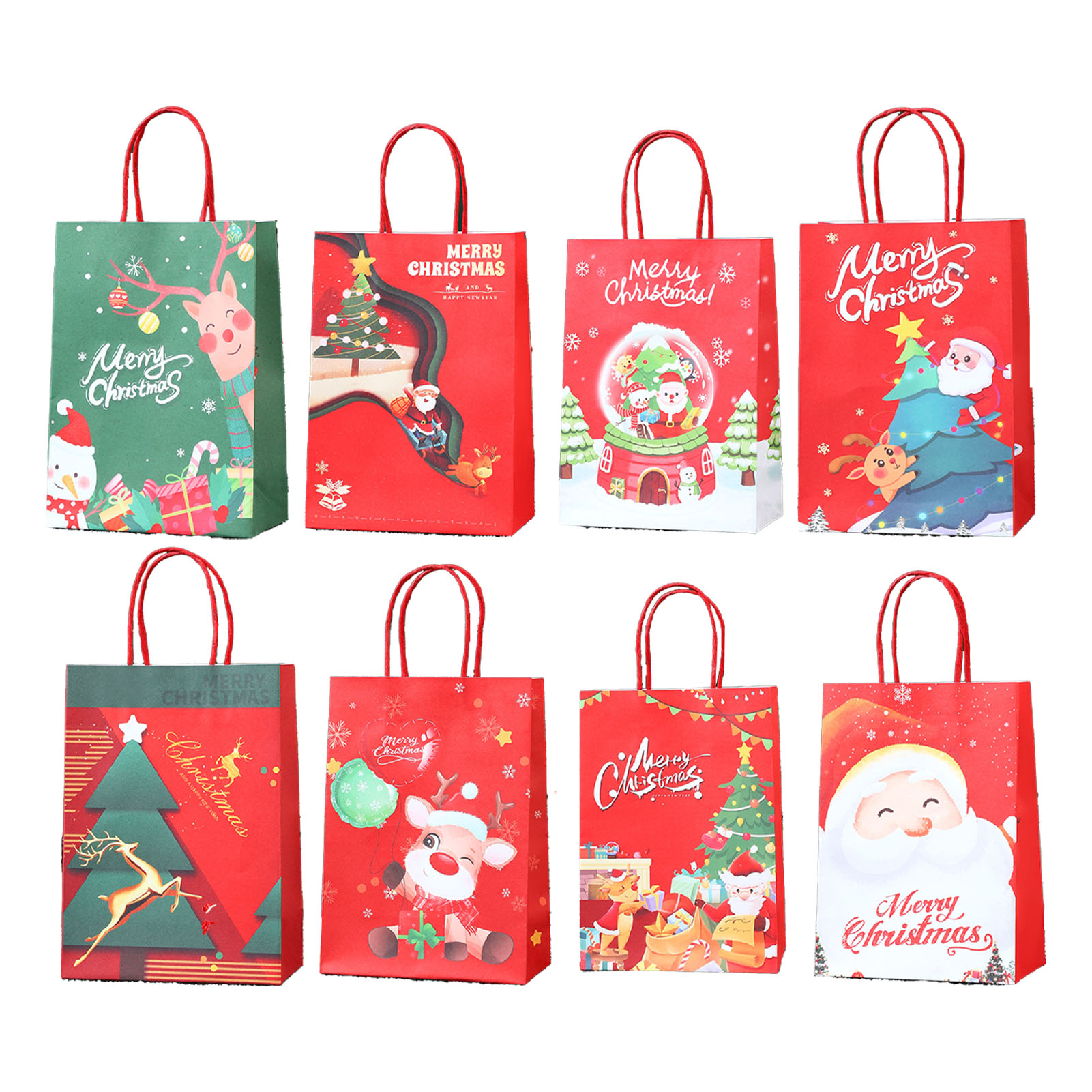 Set Mit 16 Papiergeschenktüten, 2 Größen, 8 Designs, Multifunktional, Für Hochzeiten, Partys Und Geburtstage.