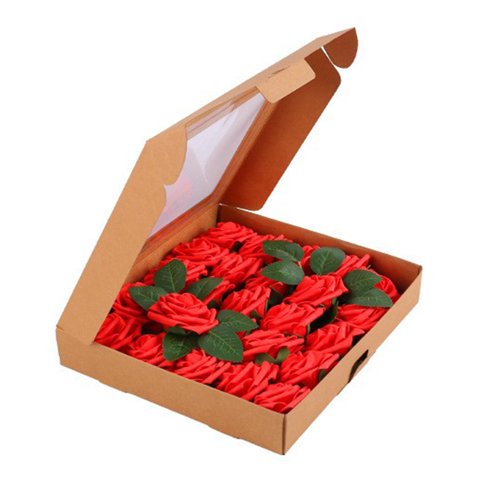 Geschenkbox Mit Künstlichen Roten Rosen, Konservierter Pe-rose, Dekorativem Blumenarrangement.