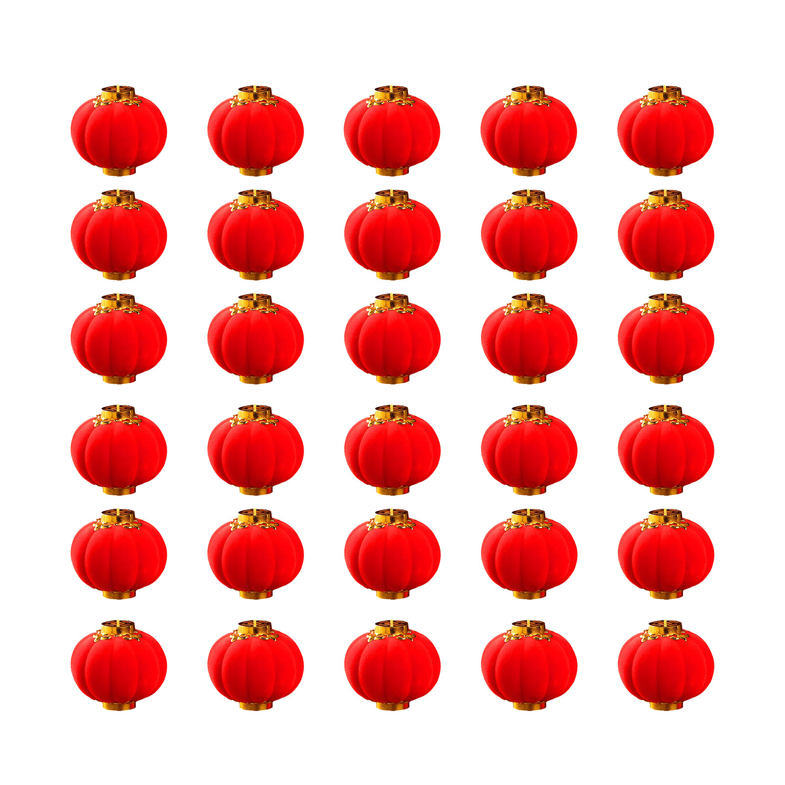 Set Mit 30 Kleinen Roten Hängelaternen Zur Neujahrsdekoration Im Freien (3,8 X 3,8 X 3,5 Cm).