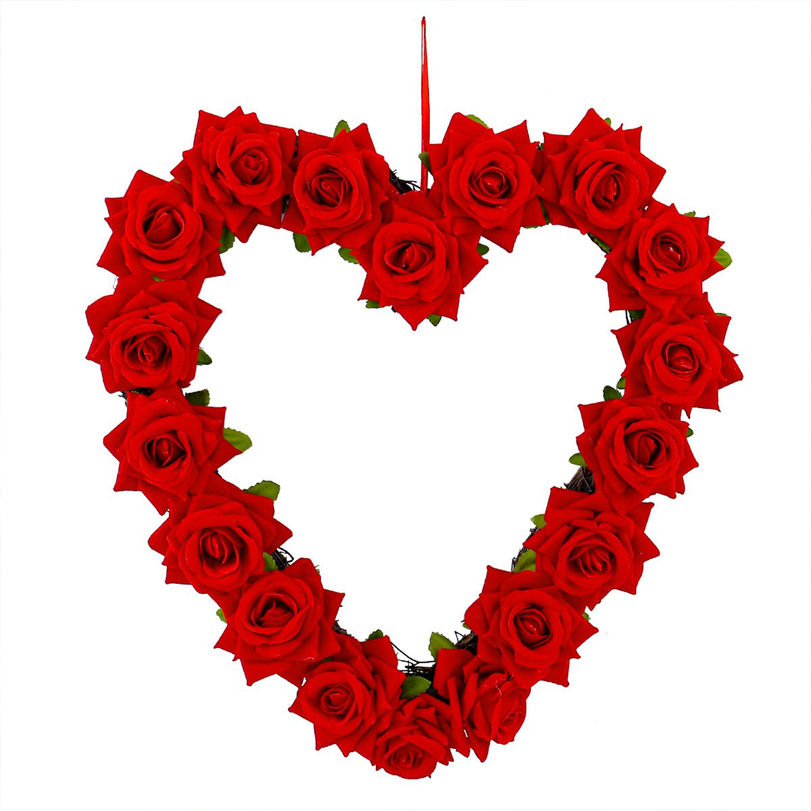 Künstlicher Herzförmiger Rosenkranz Aus Roten Rosen, Heimdekoration Für Hochzeiten Und Familien