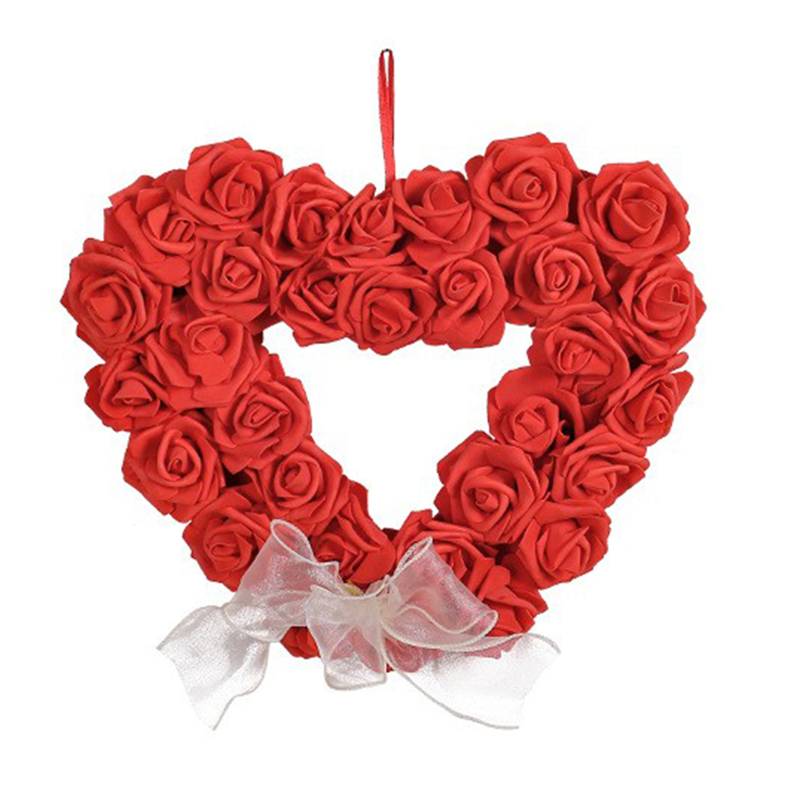 Herzförmiger Kranz, Romantische Künstliche Rose In Herzform, Rot, Für Die Dekoration Von Hochzeiten Im Freien