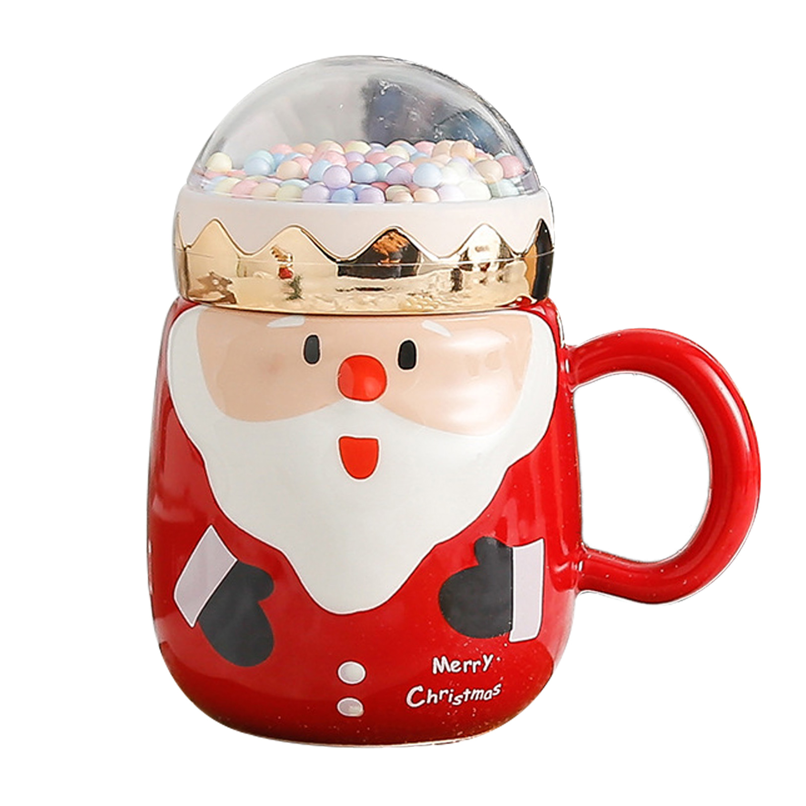 Keramikbecher Mit Weihnachtsmann-motiv (mit Herausgestreckter Zunge), Ideales Geschenk Für Die Feiertage (10,7 X 6,6 Cm). Material: Keramik.