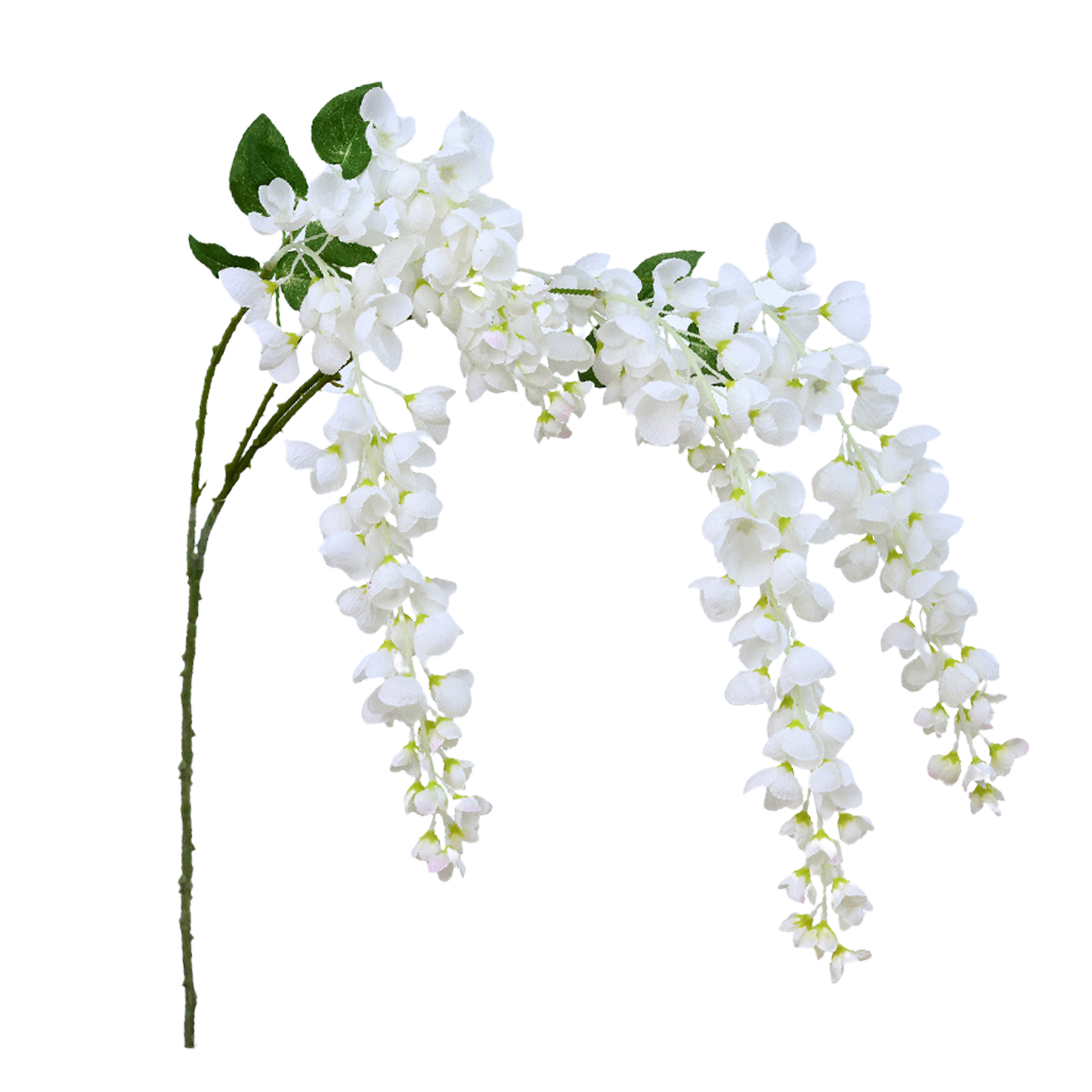 Künstliche Glyziniengirlande Aus Draht Und Seidenstoff, Verziert Mit Künstlichen Blüten, Ideal Für Hochzeiten Und Als Dekoration Für Zuhause. Länge: 97 Cm, Weiß.