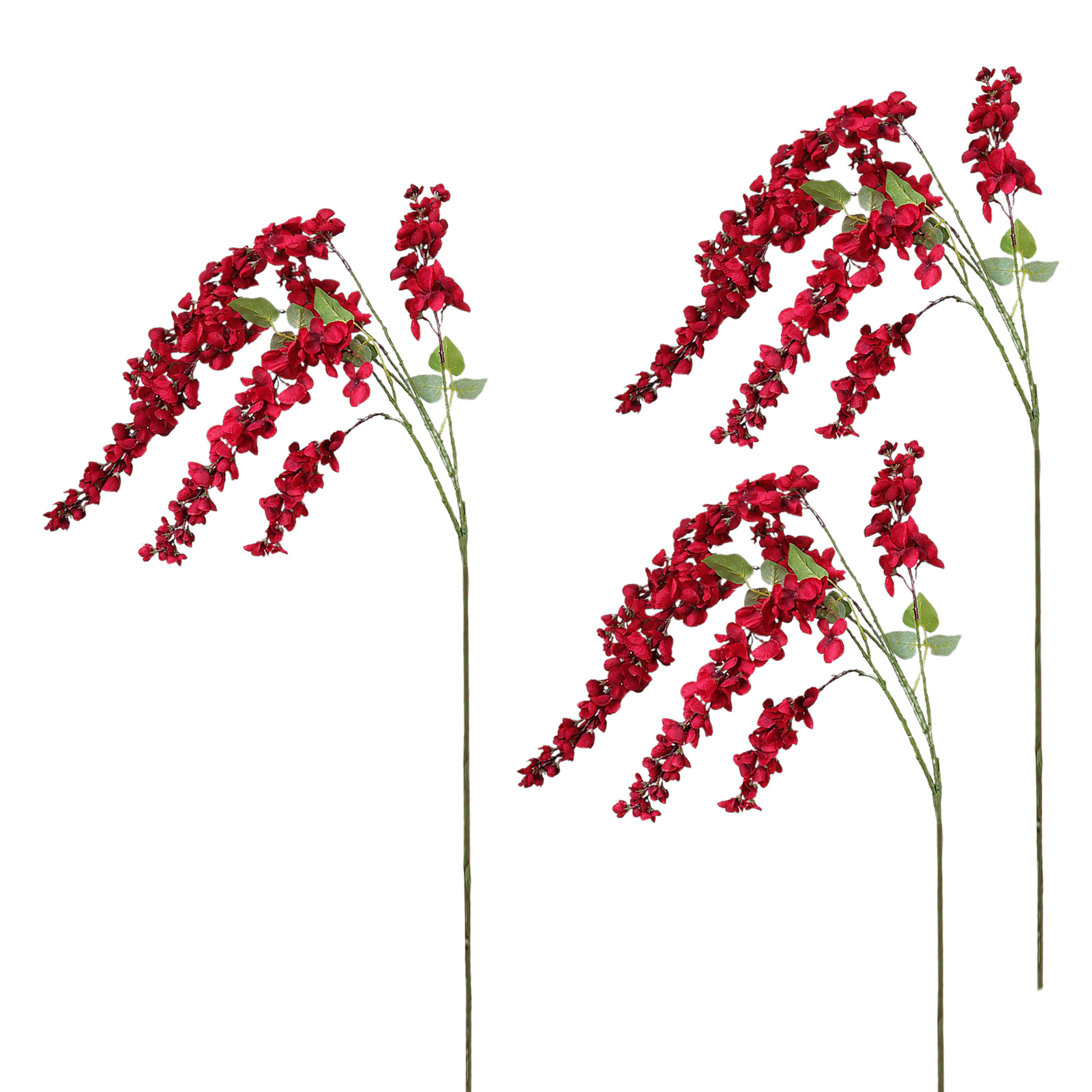 Künstliche Glyzinienzweige, 99 Cm Lange Stiele, Seiden-glyzinienblütenkette Für Balkon Und Garten, Rot