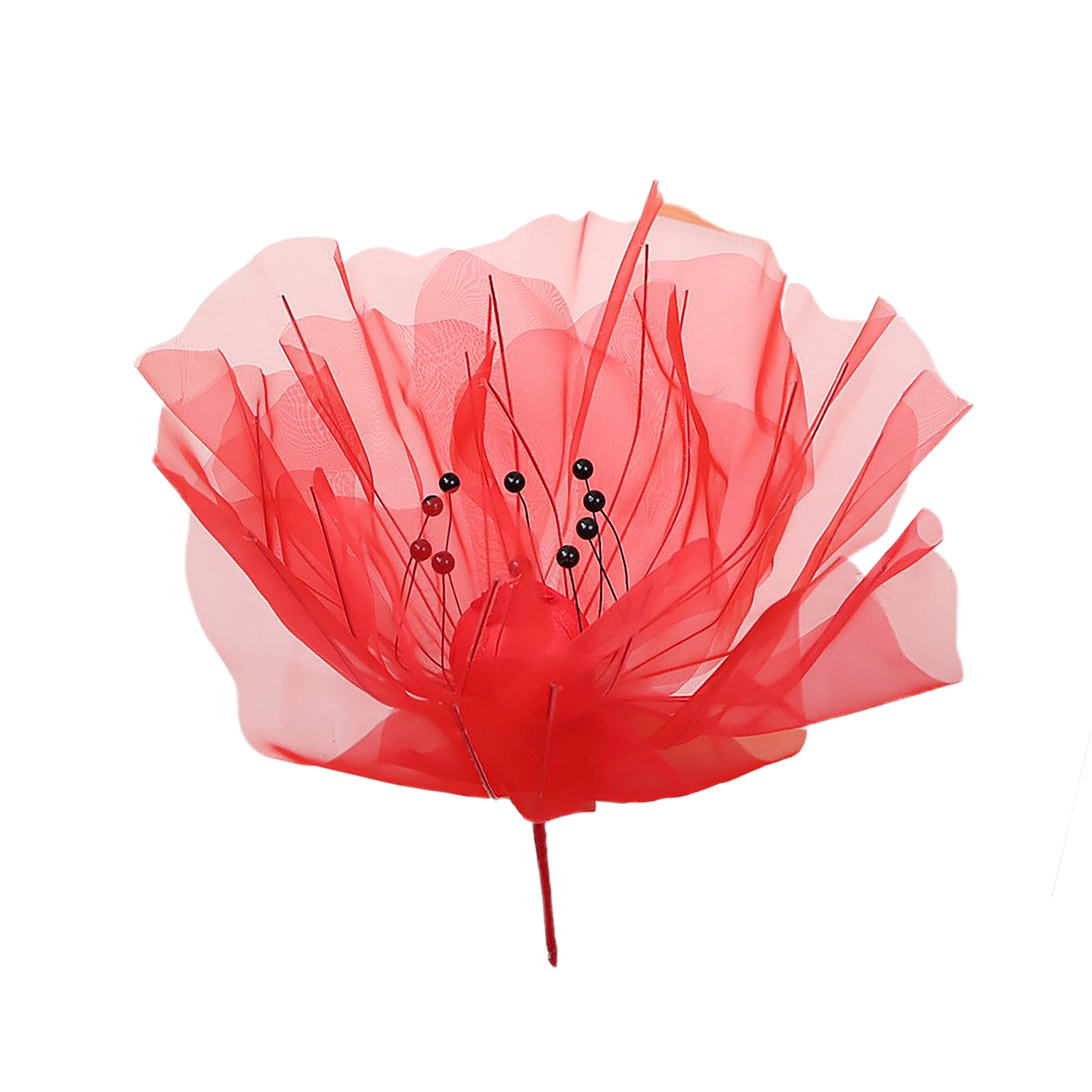 Künstliche Rote Blume Aus Seidengaze, Dekoration Für Hochzeiten Im Freien, Große, Faltbare Und Exquisite Künstliche Blume.
