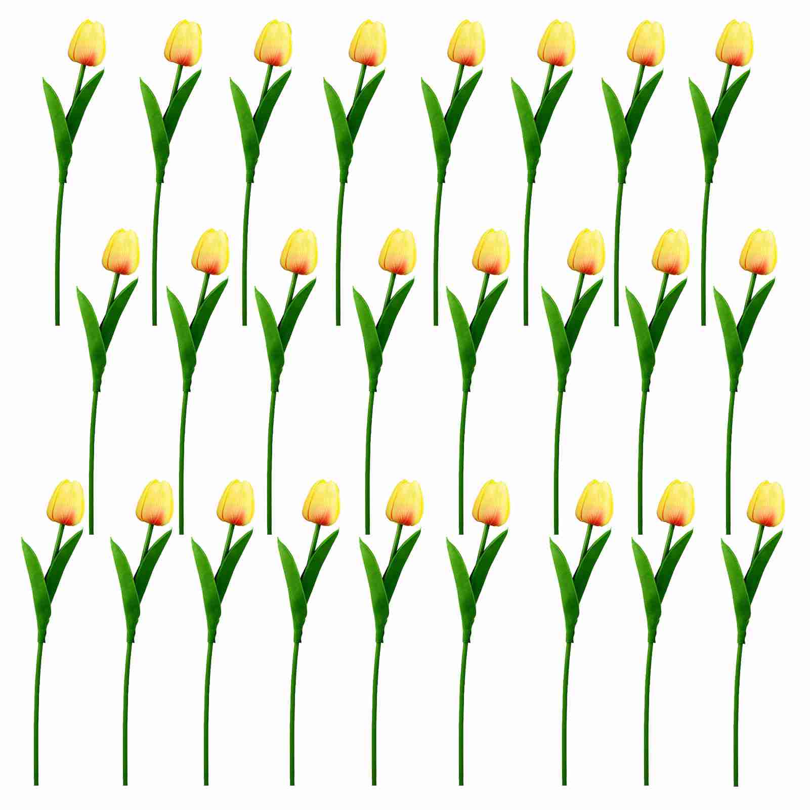 Set Mit 25 Künstlichen Plastiktulpen, Künstliche Rote Sonnenuntergangstulpen, Für Hochzeits-, Heim- Oder Hoteldekoration.