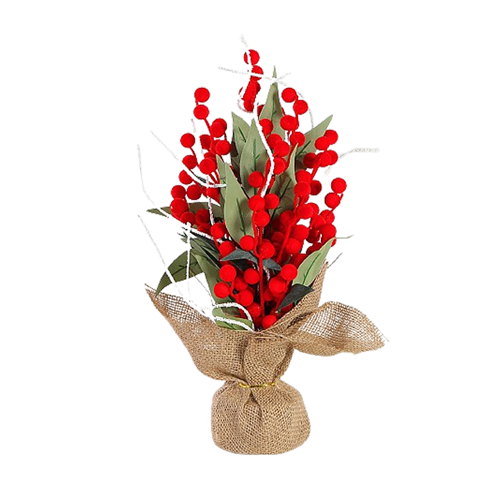 Künstlicher Baum Mit Roten Beeren, Realistisch Und Edel, Mit Holzsockel, Ideal Für Die Inneneinrichtung (typ A).