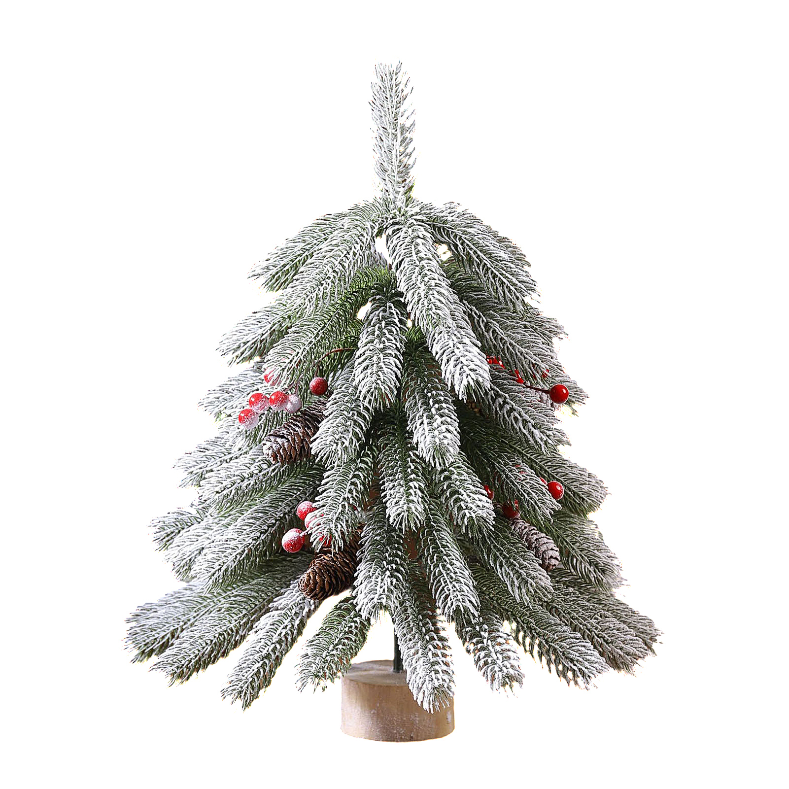 Miniatur-weihnachtsbaum Im Nordischen Stil (45 Cm) - Weihnachtsdekoration In Form Eines Roten Tannenzapfens Mit Beeren.