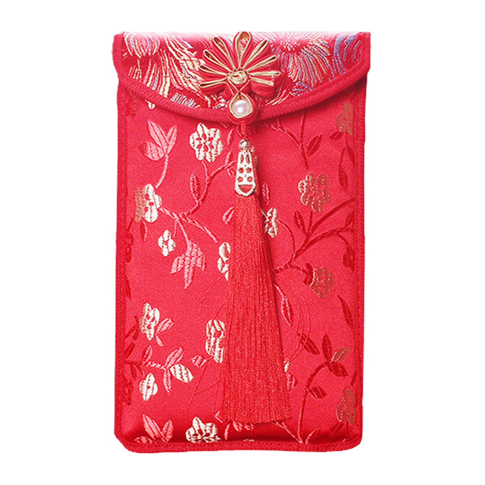 Roter Seidenumschlag, Chinesischer Festlicher Glücksgeldumschlag Mit Stickerei Für Hochzeiten Zum Chinesischen Neujahr Und Frühlingsfest C