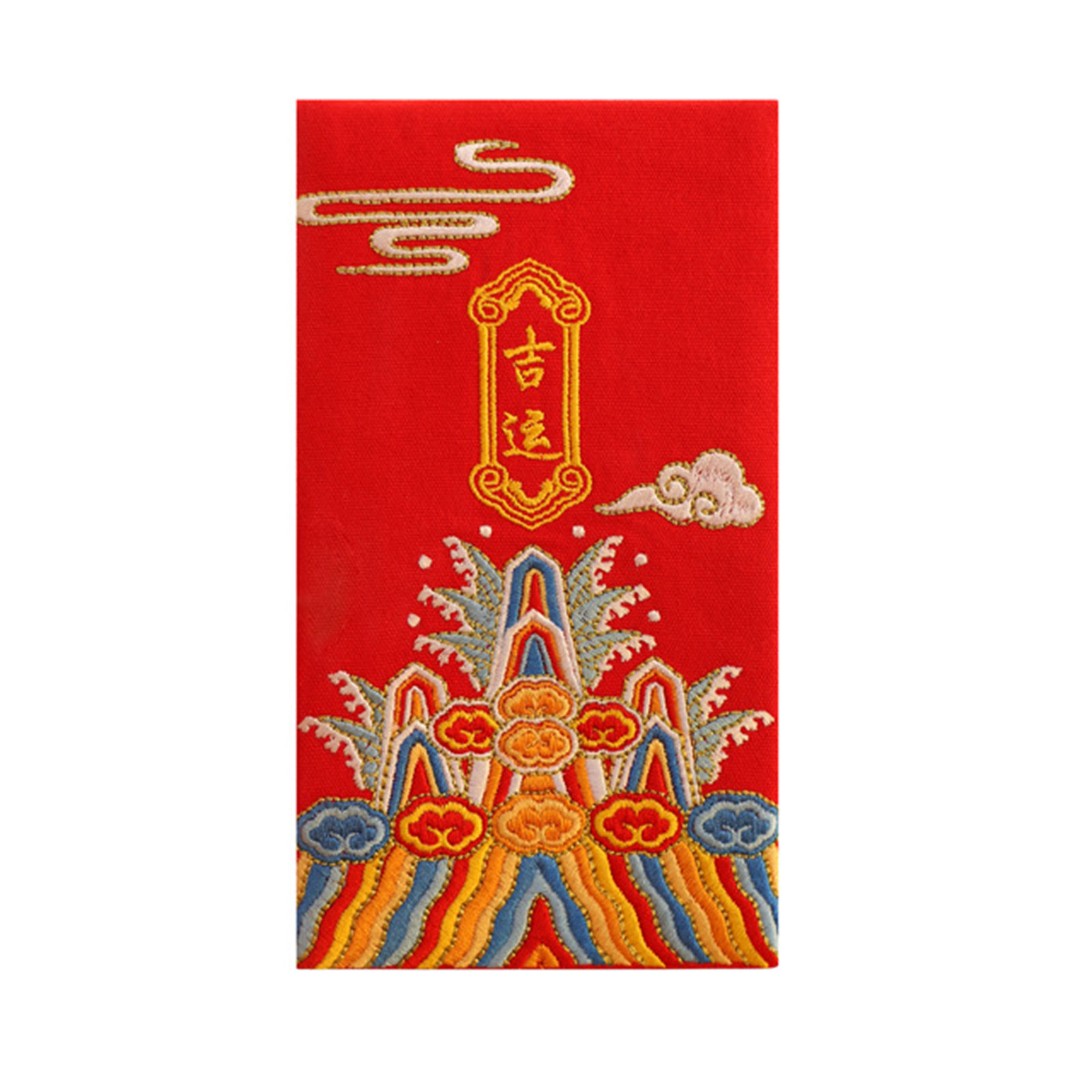Chinesischer Roter Stoffumschlag Mit Stickerei Für Neujahr, 17 X 9,5 Cm, Rot