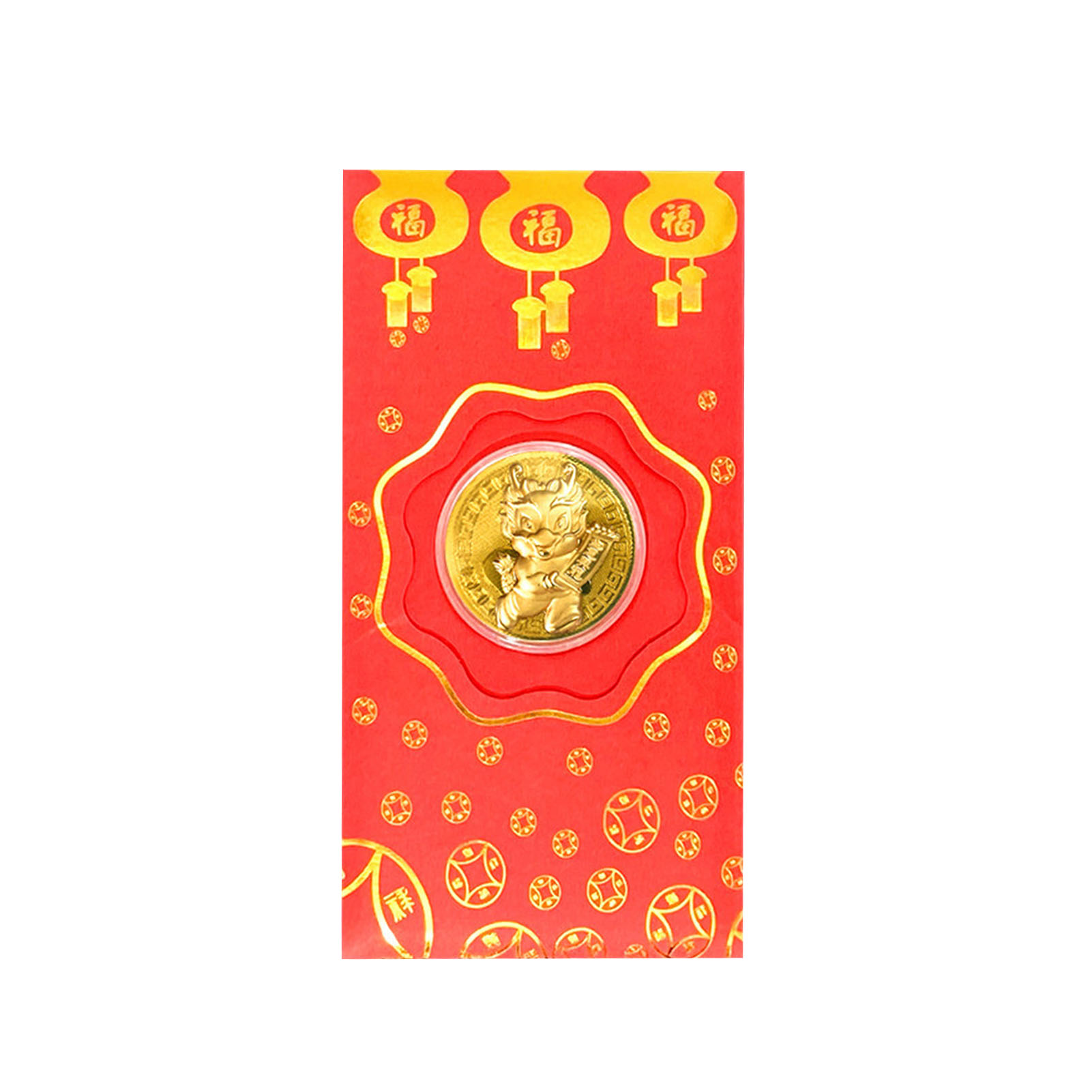 Chinesischer Roter Umschlag, Jahr Des Drachen, Goldfolie, Glücksbringer, Roter Umschlag Für Frühlingsfest Und Neujahr, Typ 6