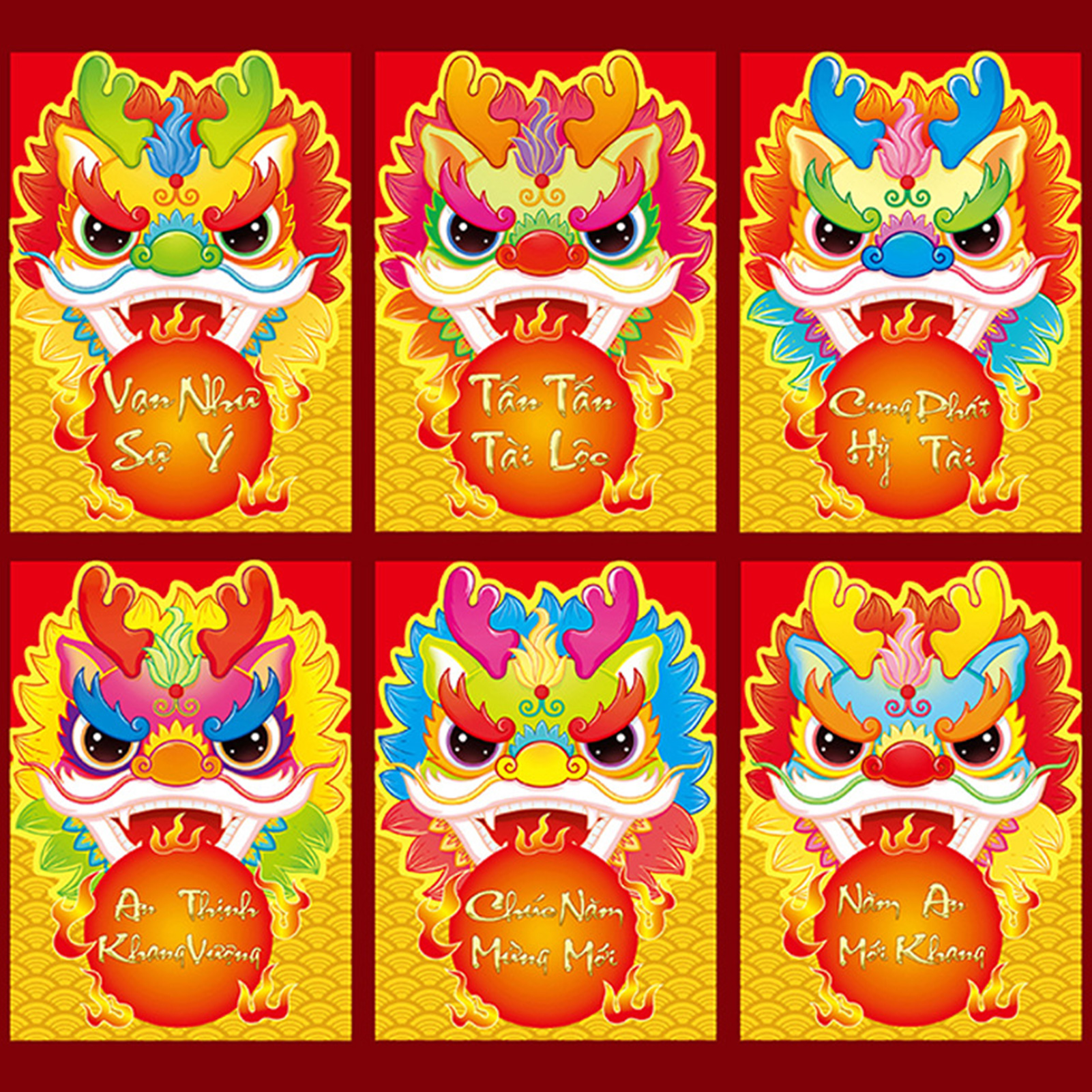 Vietnamesischer Roter Umschlag 2024, Jahr Des Drachen - Neues Kreatives Design (vnk323)