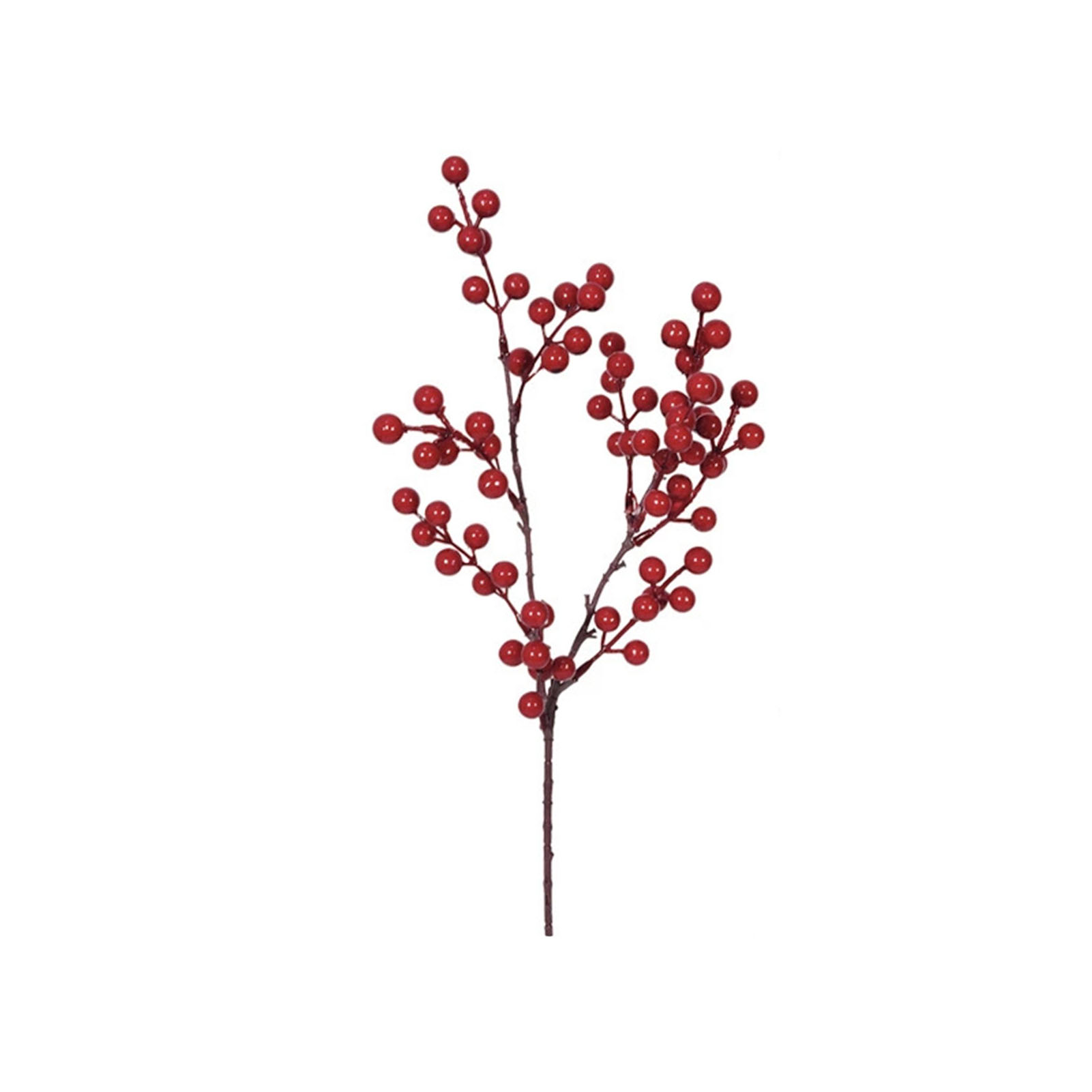 Weihnachtliche Blumendekoration Für Den Esstisch, Mit Künstlichen Roten Beeren Und Akazienbohnen (einzelne Akazienbohne, Kurzer Stiel, Stil A02241).