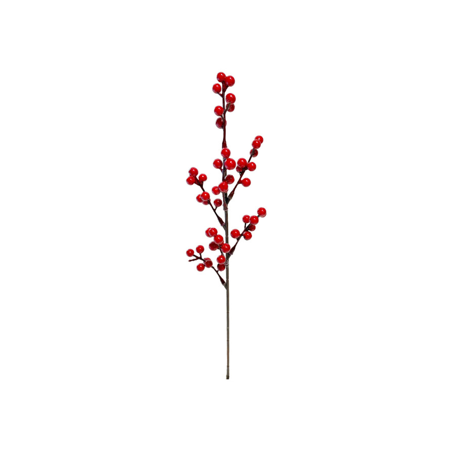 Weihnachtliche Blumendekoration Für Den Esstisch, Mit Simulierten Roten Beeren, Roten Akazienbohnen Und Künstlichen Farbstoffen (stil G, Kleiner Einzelner Stiel, 7-spitzige Walderdbeere, Rot, A04404).