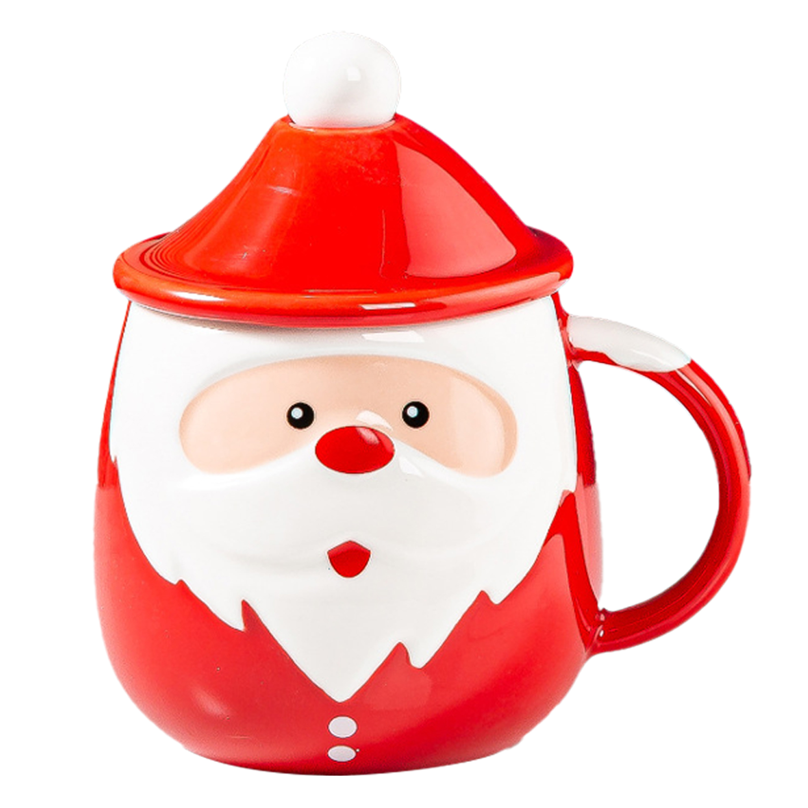 Roter Weihnachtskaffeebecher, 450 Ml, Hübscher Und Vielseitiger Keramikbecher Für Zuhause, Reisen Und Partys, Typ D