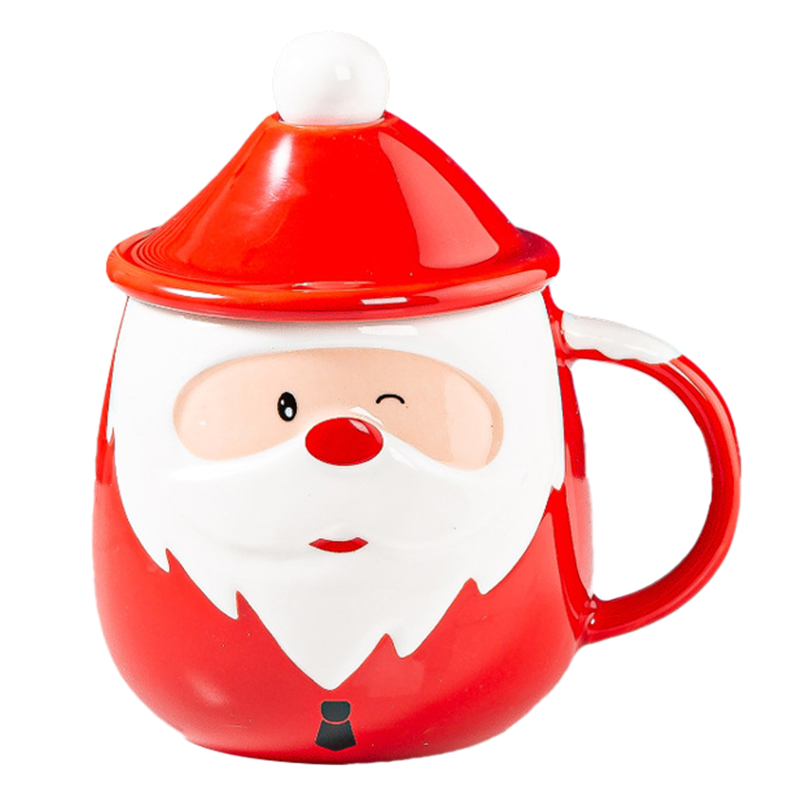 Roter Weihnachtskaffeebecher, 450 Ml, Hübscher Und Vielseitiger Keramikbecher Für Zuhause, Reisen Und Partys, Typ B