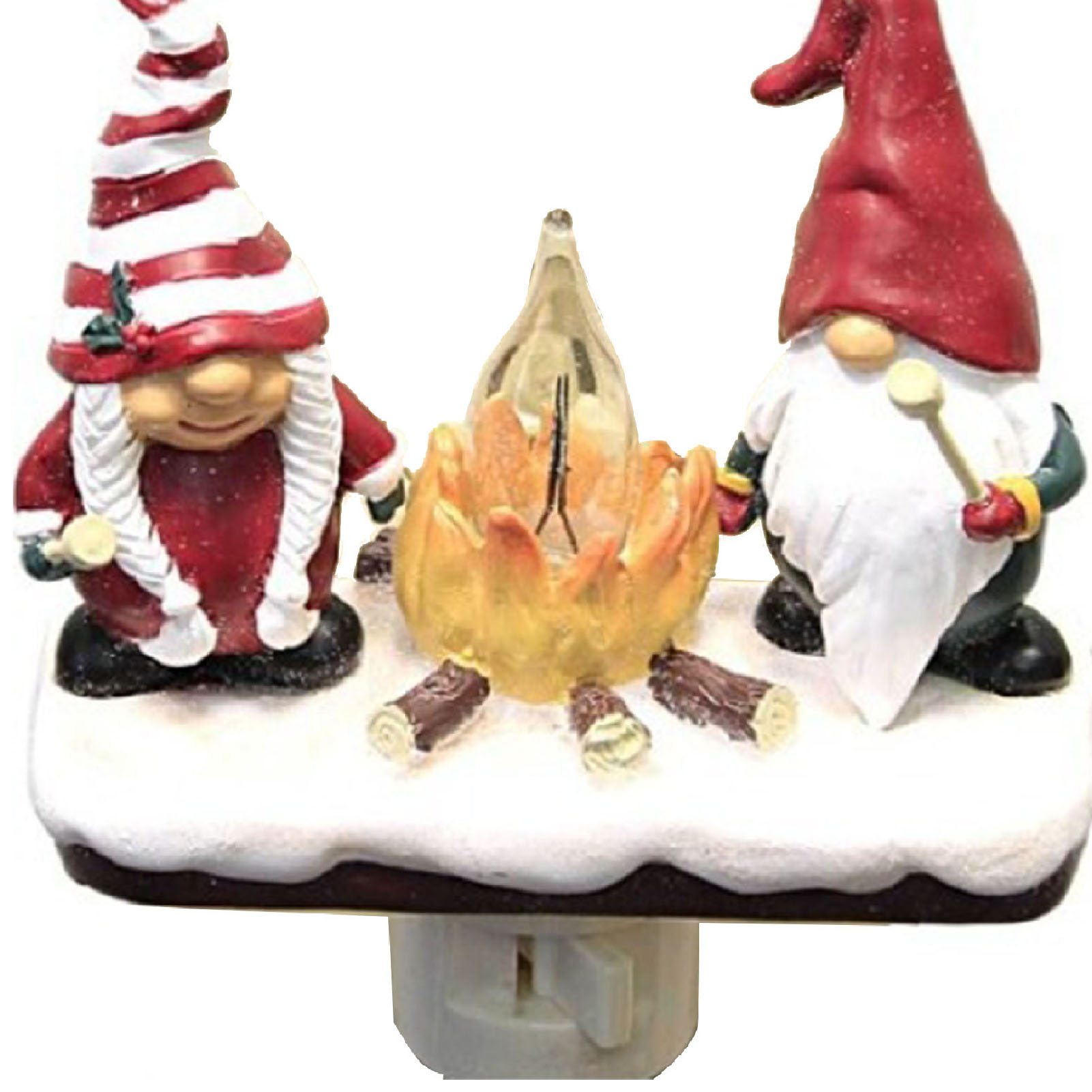 Weihnachtsnachtlicht Mit Funkelndem Lagerfeuereffekt, Aus Kunstharz, Steckernetzteil, Weihnachtsdekoration C