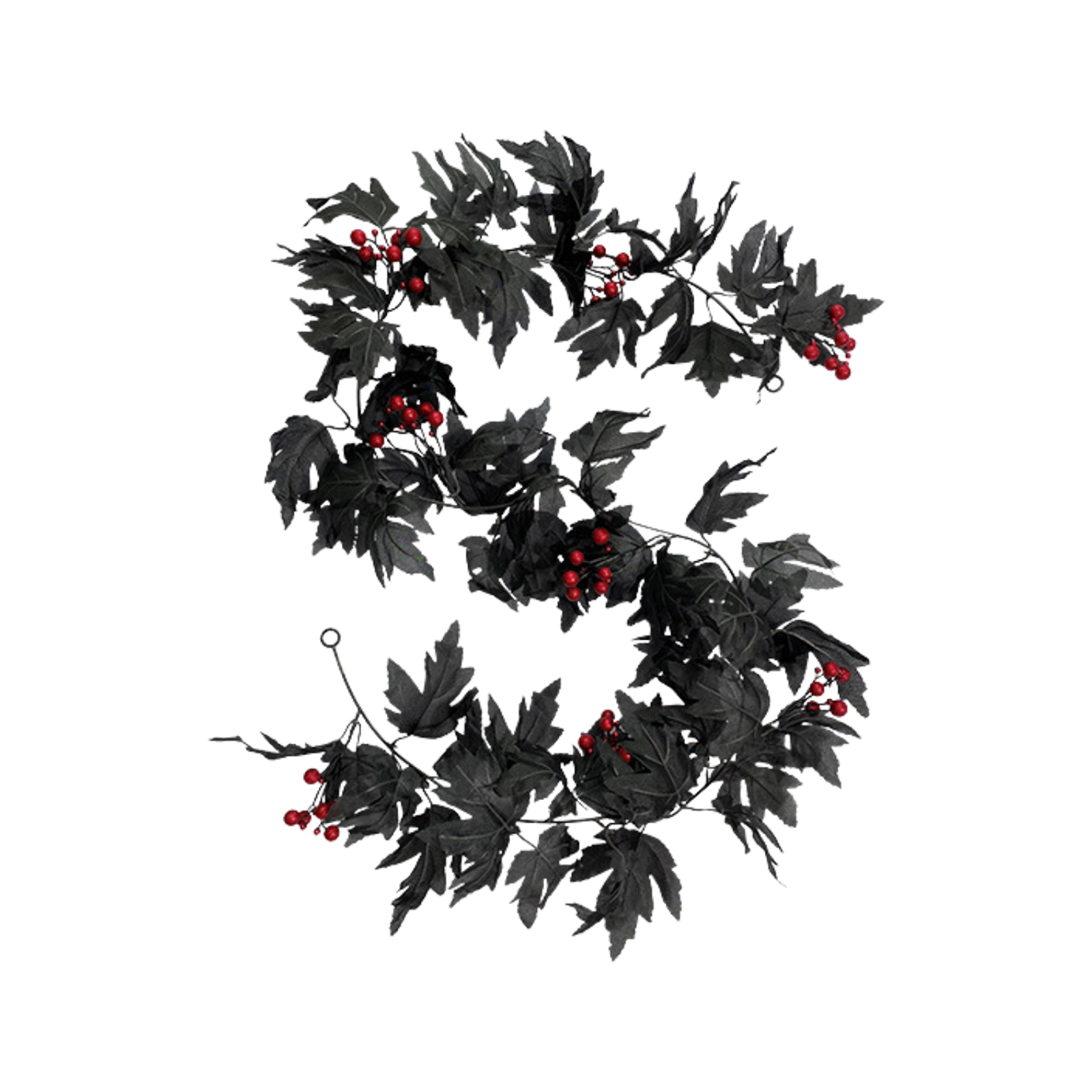(2 Stück Pro Packung) Künstliche Wanddekoration Aus Schwarzem Ahorn Mit Roten Beeren, Ideal Für Halloween. Gesamtlänge: Ca. 175 Cm (36 Zweige).