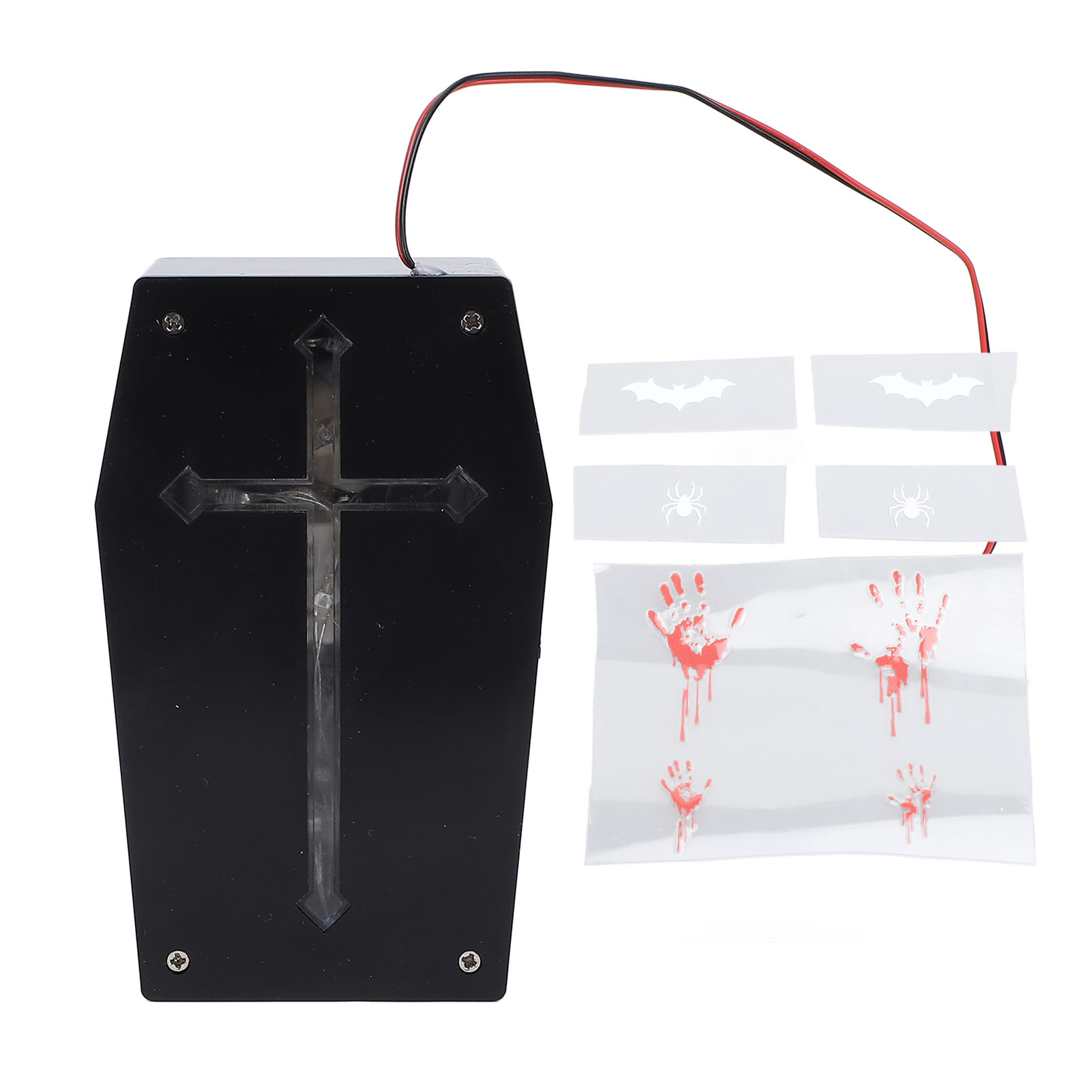 Led-soundbox Mit Integriertem Lautsprecher In Sargform Für Spukhäuser. Dekoratives Accessoire: Gruselige Soundbox Mit Led-soundsteuerung.