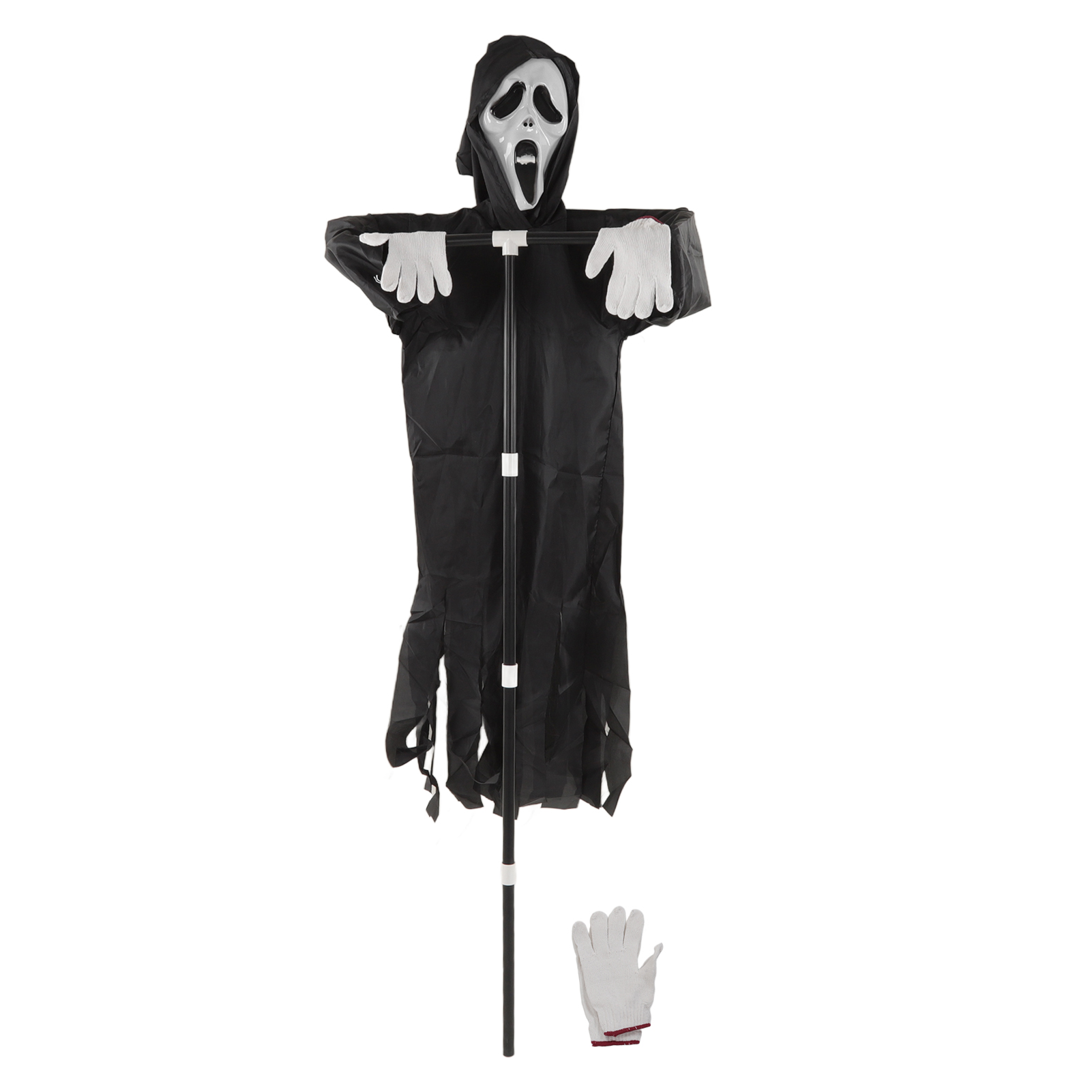 Gruselige Vogelscheuche Aus Pvc-polyester Mit Abnehmbarer Stange, Geistergartendekoration Für Halloween Und Ländlichen Schutz
