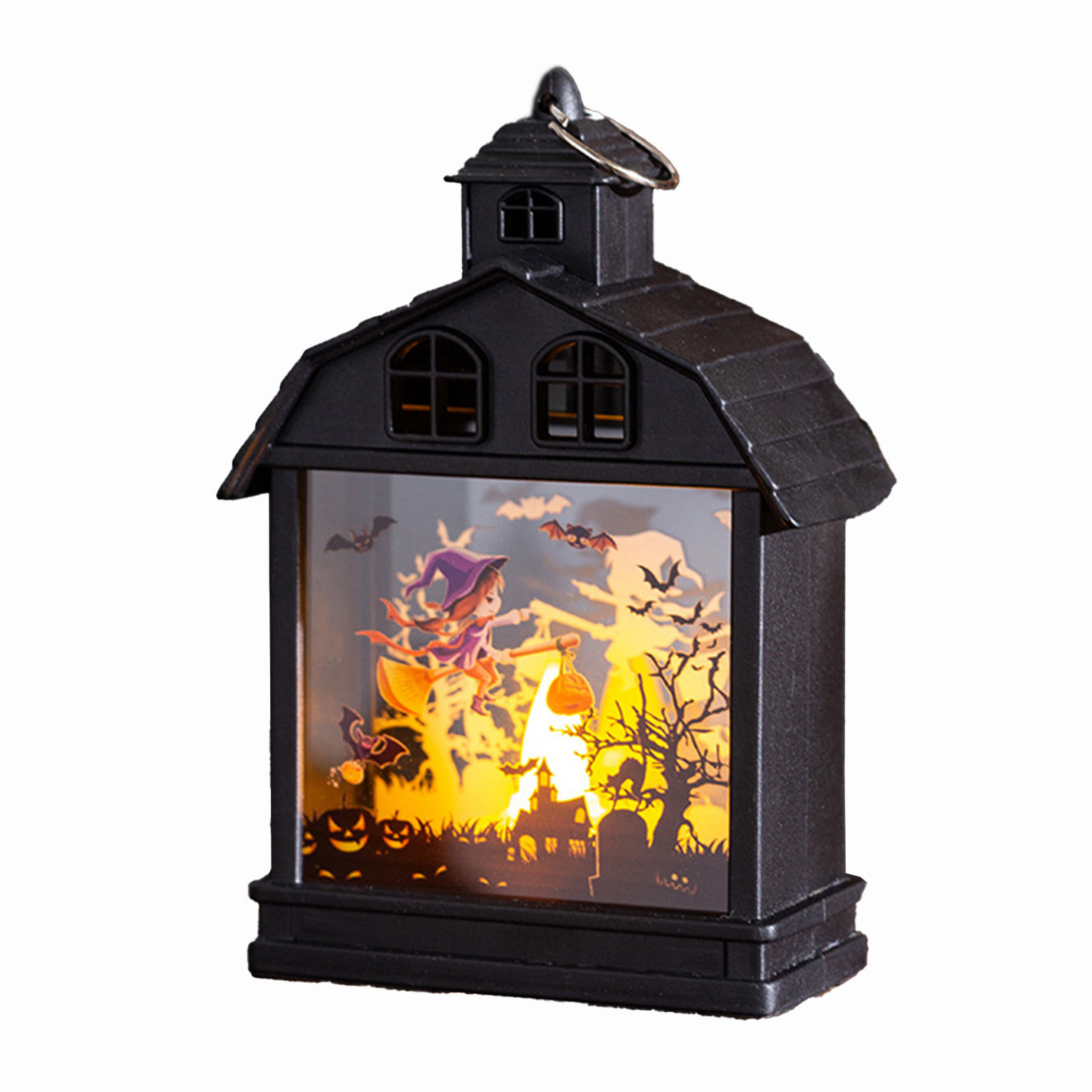 Halloween-dekorationen (hexe): Retro-nachtlicht Im Spukhaus-stil, Kürbislampe, Totenkopf-ornament, Kreative Partyaccessoires Für Eine Gruselige Atmosphäre.