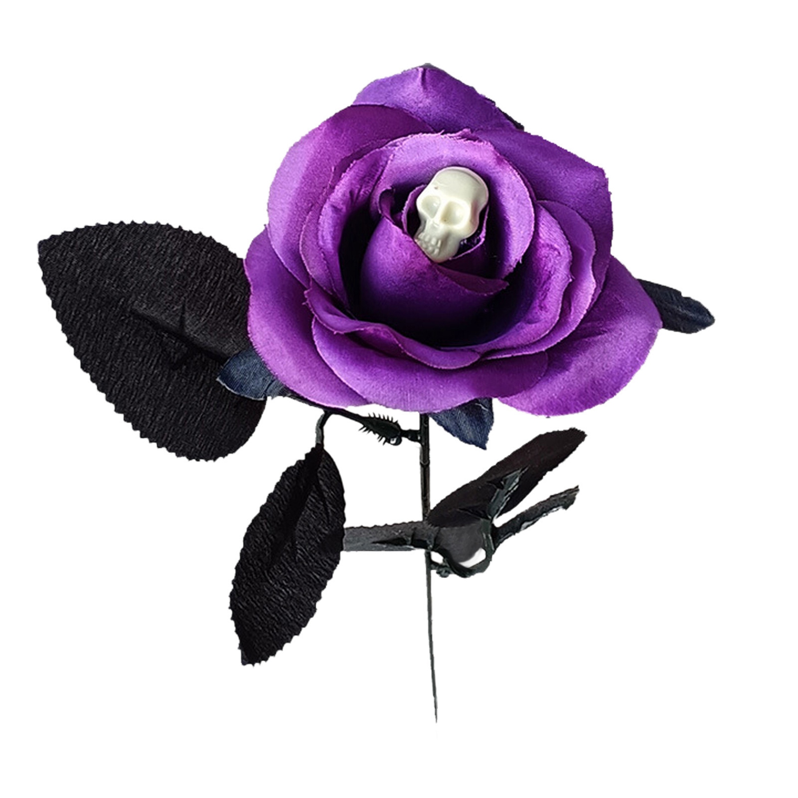Künstliche Rose, Naturgetreue, Biegsame Dekoblume Mit Totenkopf Für Halloween-partys