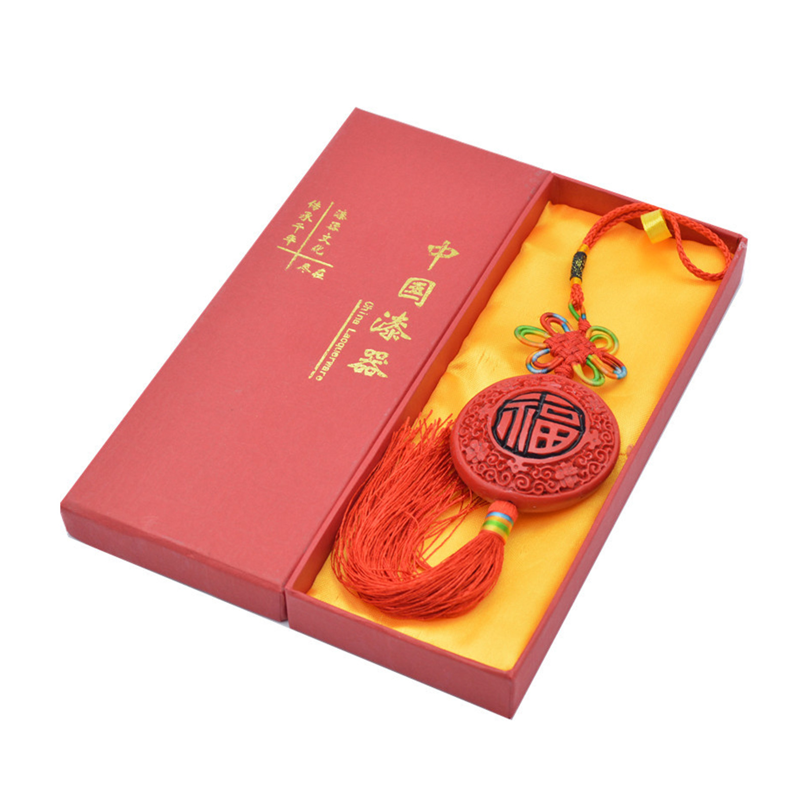 Traditioneller Chinesischer Knotenförmiger Autoanhänger (rund Und Schwarz) - Ein Traditionelles Chinesisches Lackornament Für Das Neue Jahr.