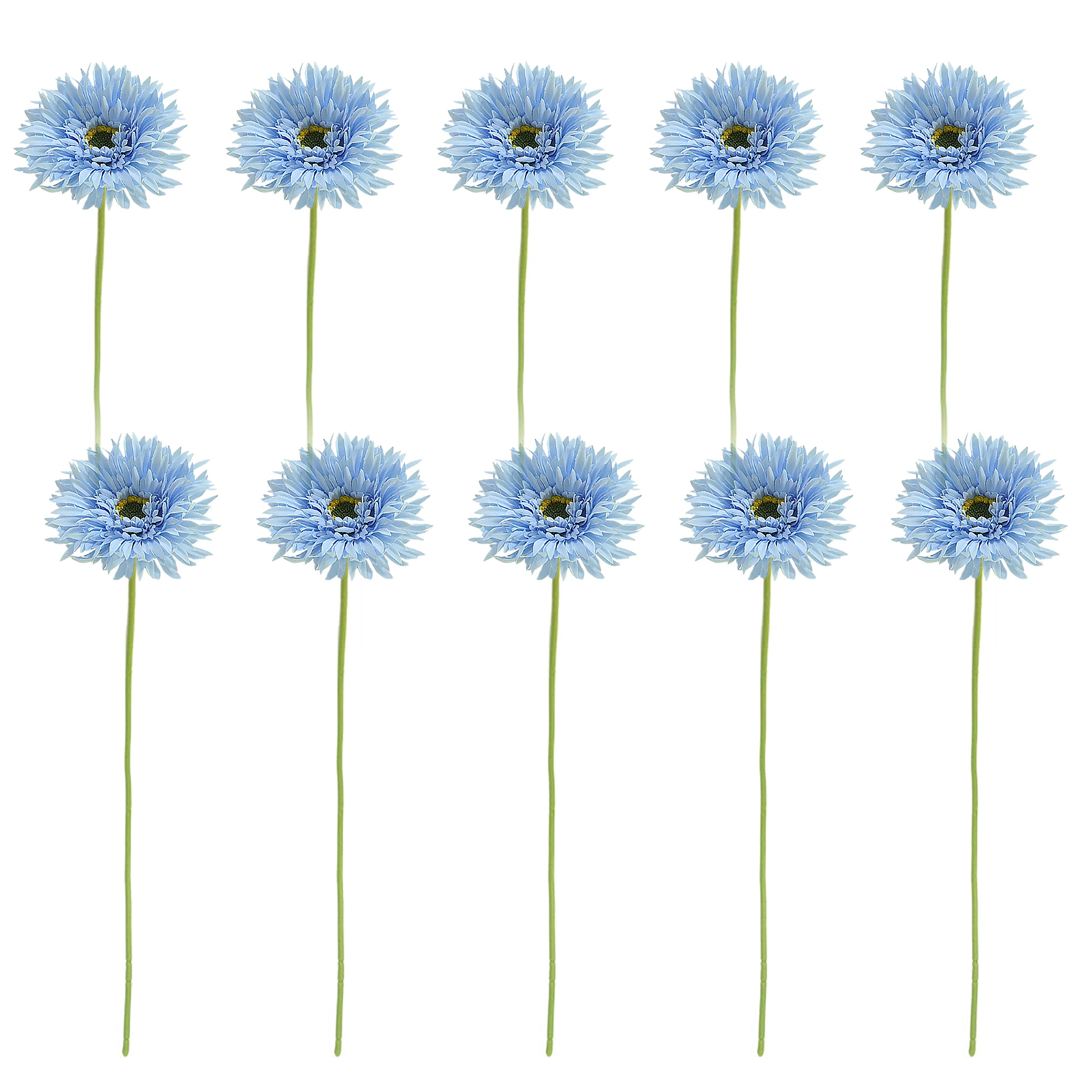 [dunkelblau] 10 Frische Und Schlichte Künstliche Gerbera Mit Gebürstetem Stiel, Moderne Und Minimalistische Inneneinrichtung.