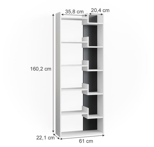 Vicco - Raumteiler Fico, Anthrazit, 61 X 160.2 Cm