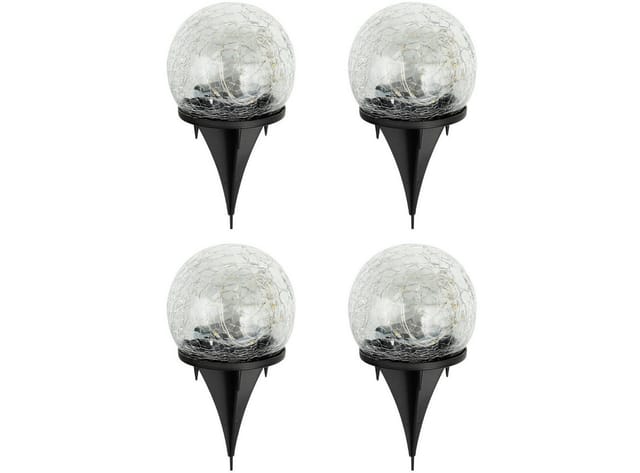 Haushalt - International Solarleuchte Led Crackle Glas, Mit Erdspieß, 4er-set