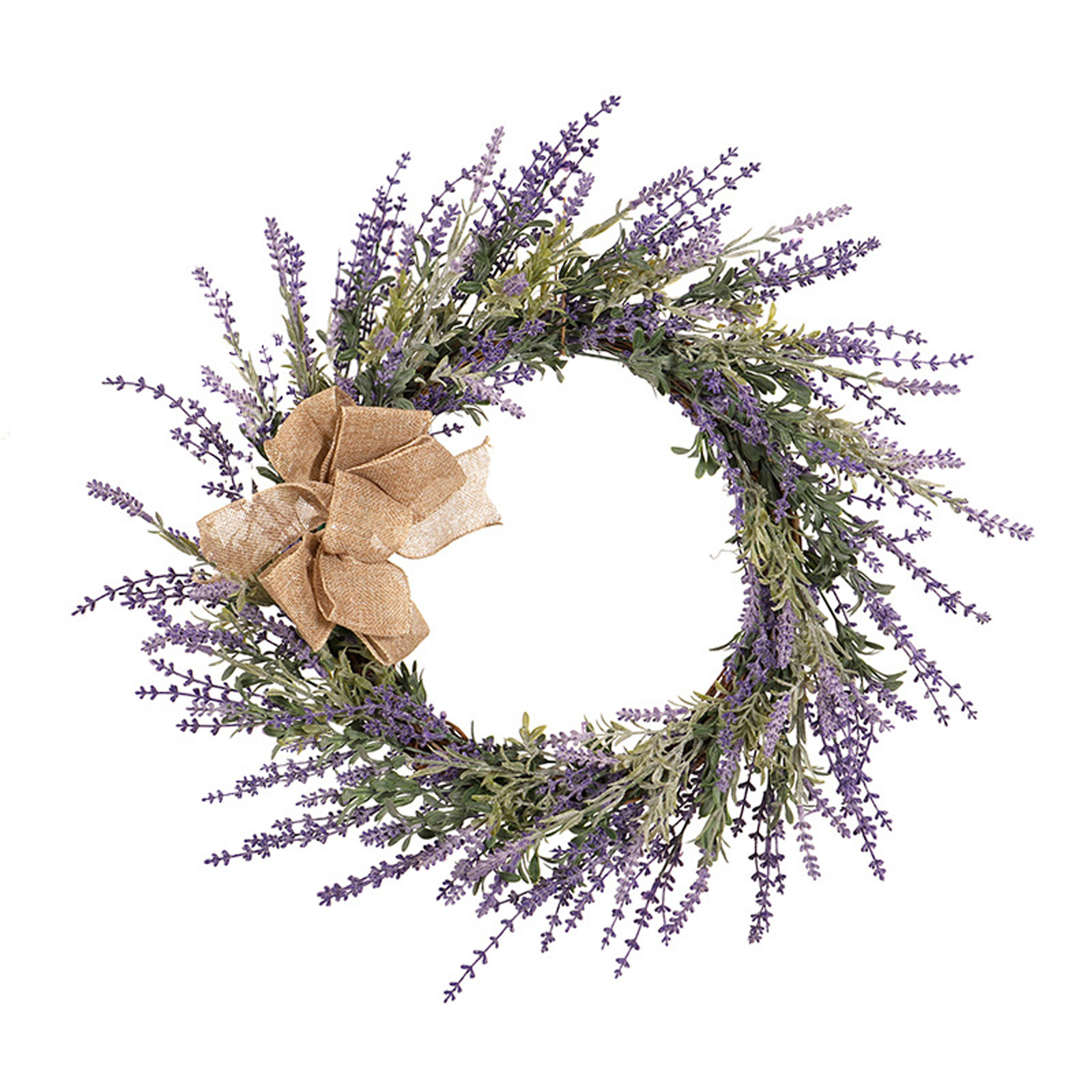 (hinweis: Verpackungsmaße: 40 × 40 × 7 Cm) Lavendelkranz (größe: 50 Cm) Basis: Holzring, Blätter: Lavendelvioletter Schaumstoff