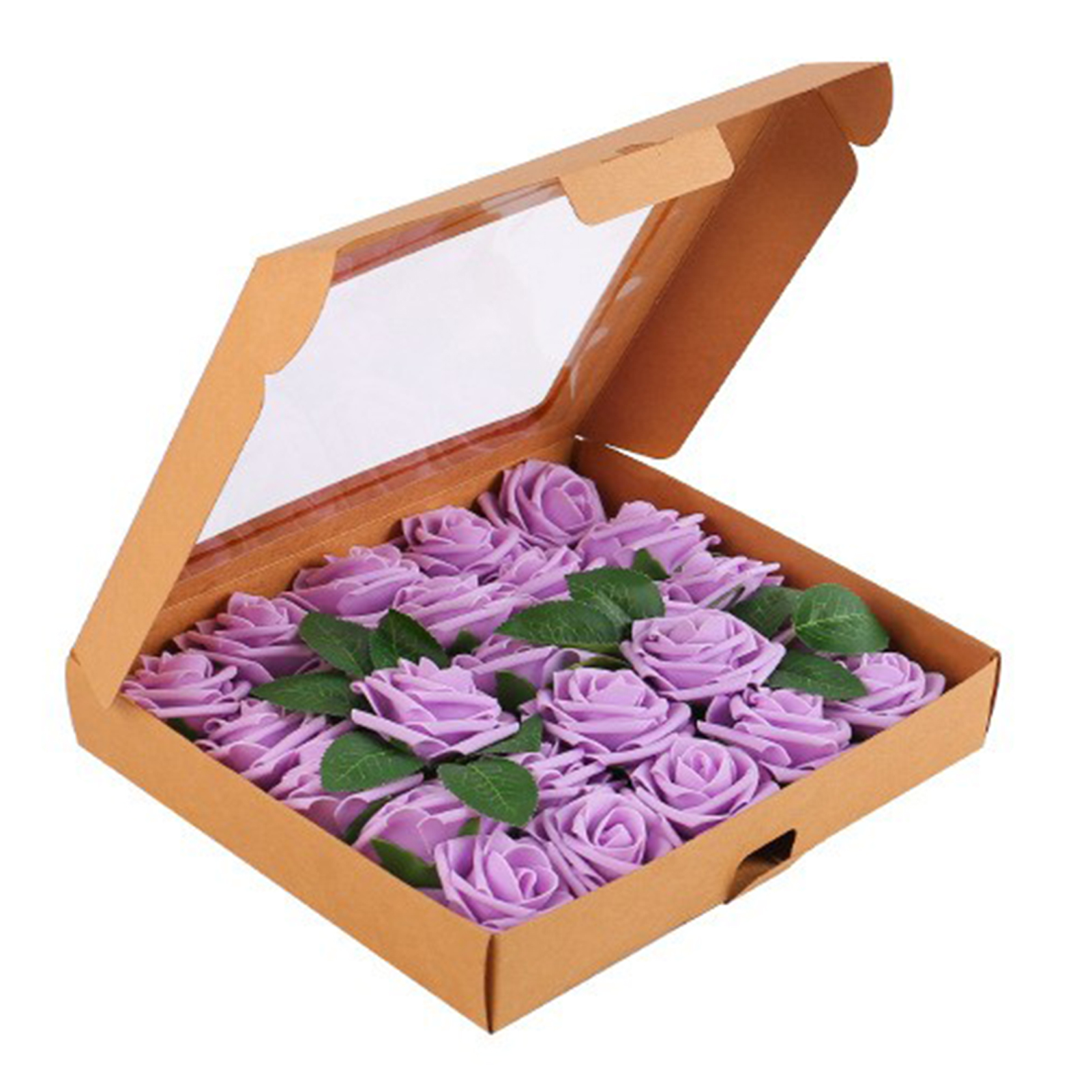 Geschenkbox Mit Künstlichen Rosen (lila), Geschenkbox Mit Konservierten Pe-rosen, Blumengeschenk Zur Dekoration