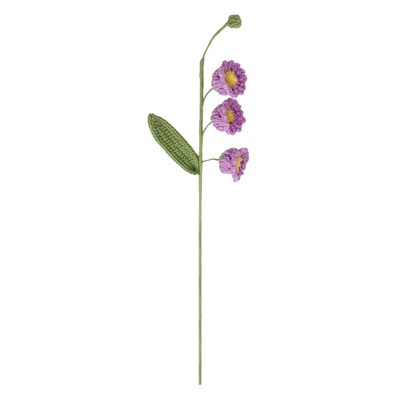 Gestrickter Blumenzweig Aus Garn, Handgewebt, Künstliche, Schöne Und Elegante Blumendekoration Für Büro, Küche, Wohnzimmer, Lila